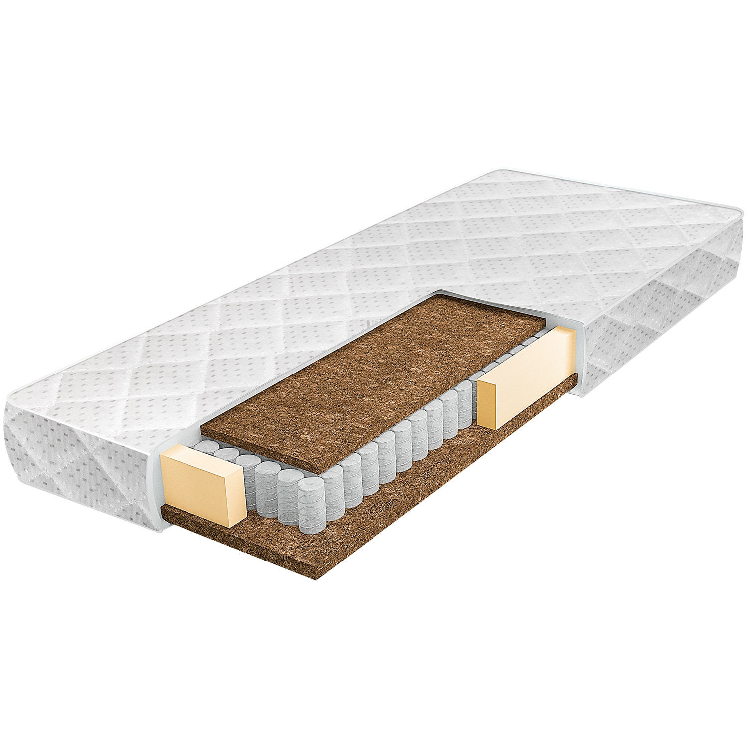 Изображение товара Матрас Шветекс Комфорт Поюс 90x200 см независимый пружинный блок кокосовый жесткий