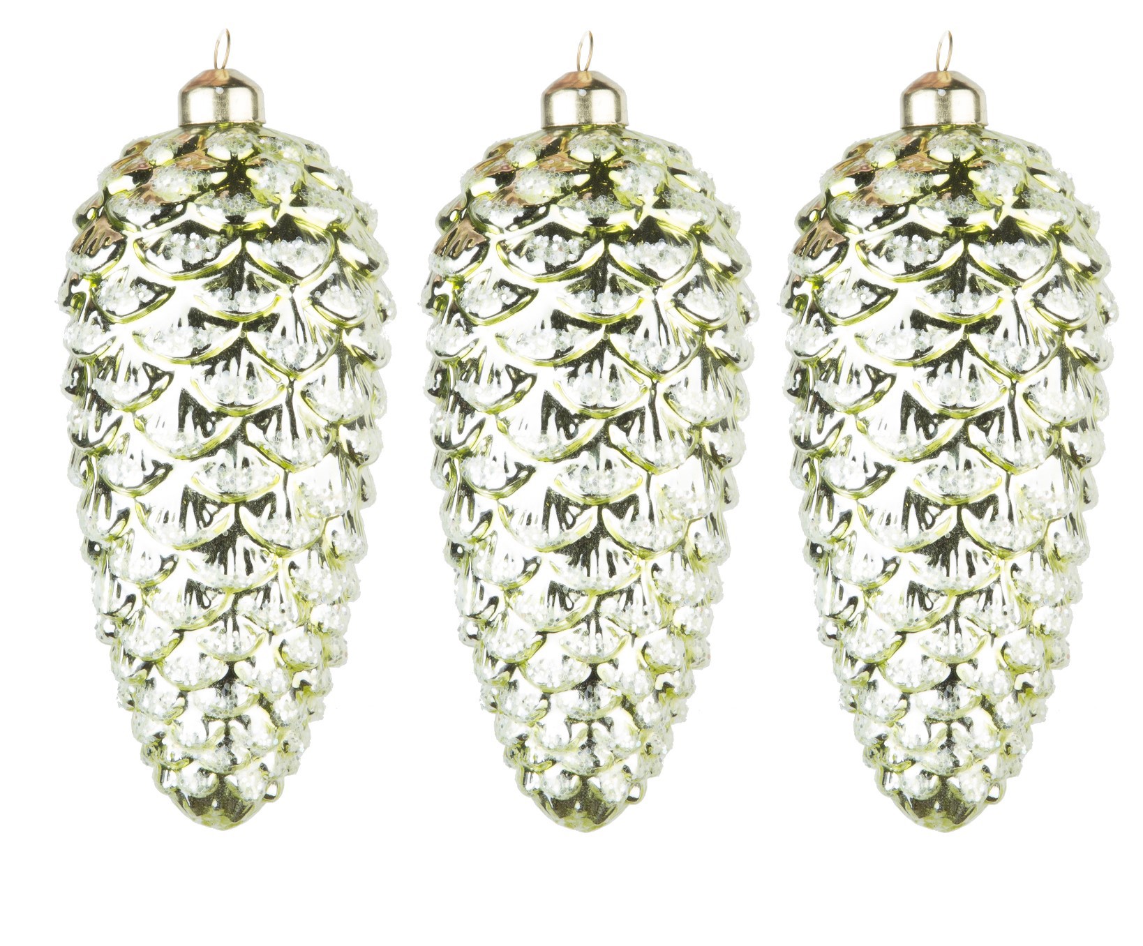 Изображение товара Набор елочных игрушек Karlsbach из 3 зелёных шишек 18 см
