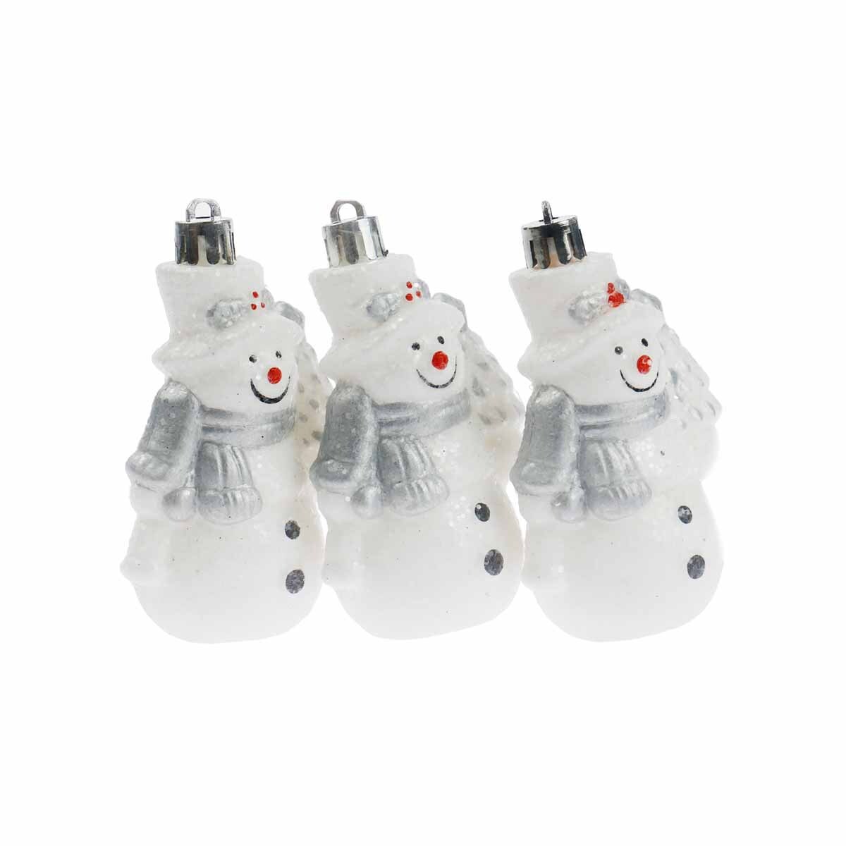 Изображение товара Набор елочных игрушек Syqc-0123098 Вертикаль 262542 13.9 см х 5.3 см белый 3 шт