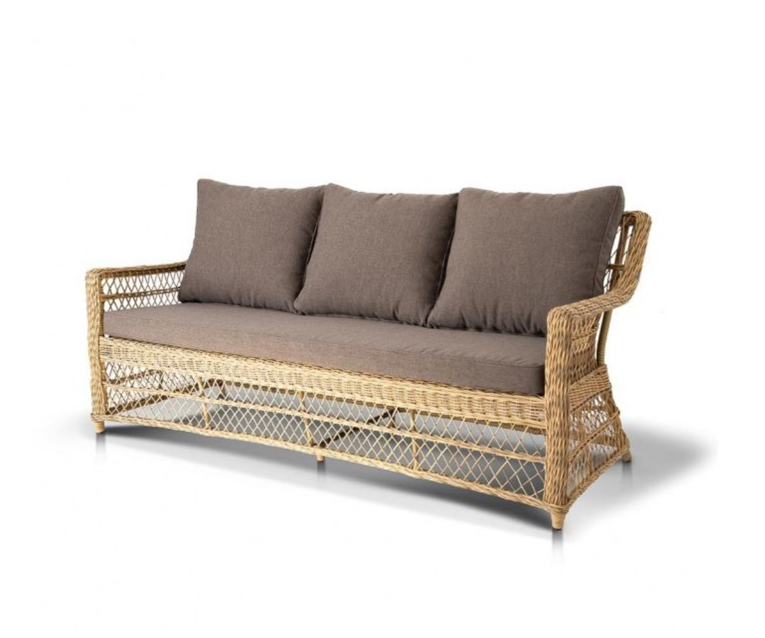 Изображение товара Диван садовый 4SIS YH-C3881W Гранд Латте - трехместный уличный из ротанга