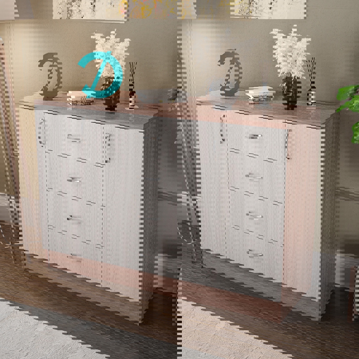 Изображение товара Комод Досто Бином 120x45x83 см ясень шимо темный/светлый