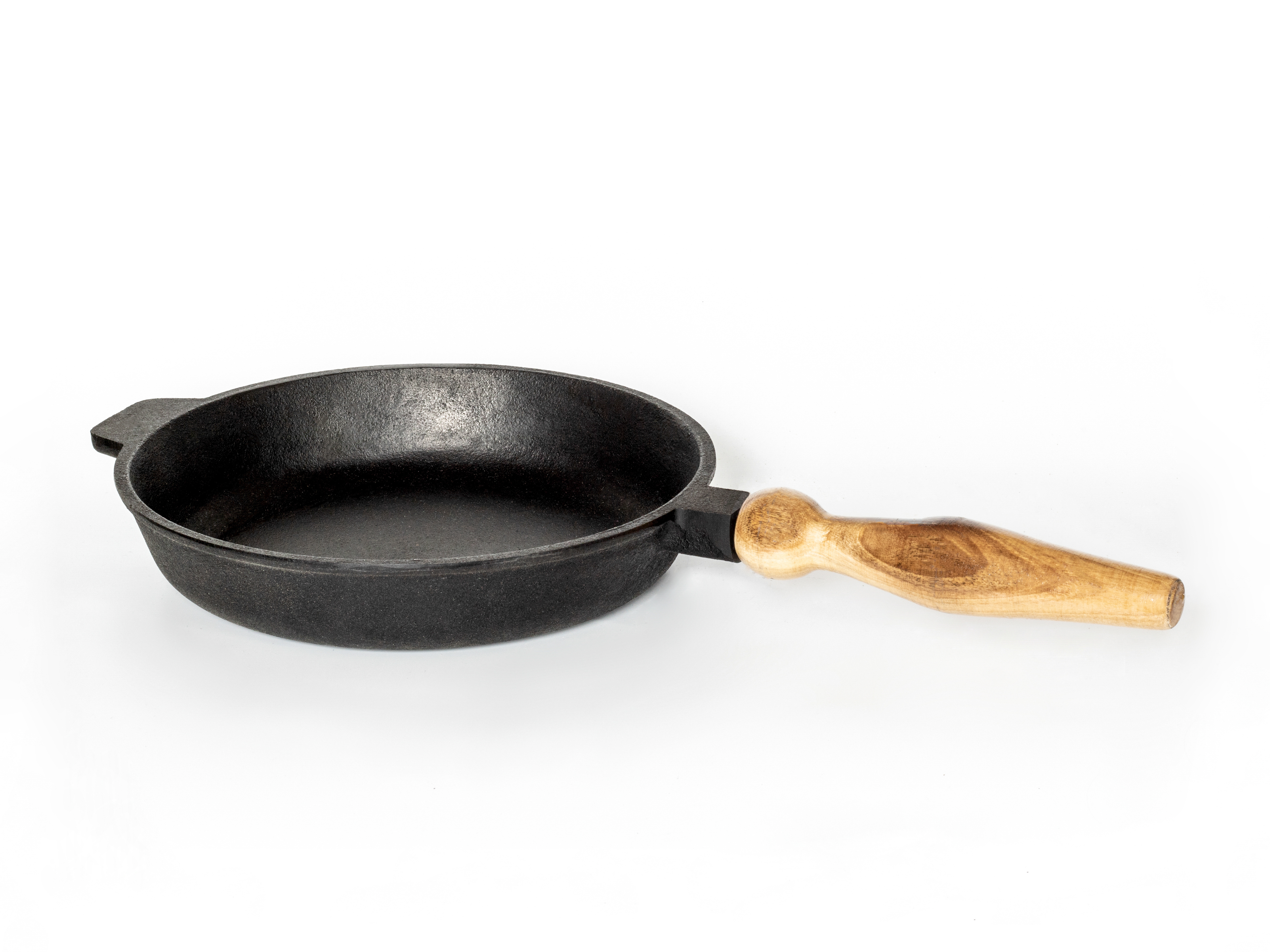 Изображение товара Чугунная сковорода 24 см со съемной деревянной ручкой DAVR METALL