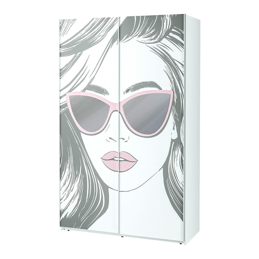 Изображение товара Шкаф-купе Мемори 230x140x65 см с фотопечатью, 4 полки, белый ЛДСП