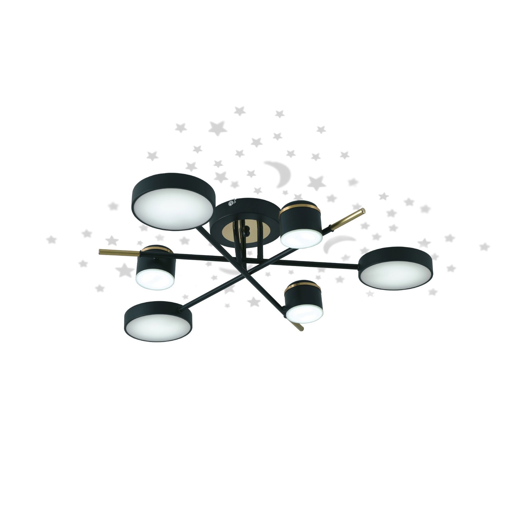 Изображение товара Люстра потолочная Ritter Notte с пультом управления 28 м² регулируемый белый свет цвет черный