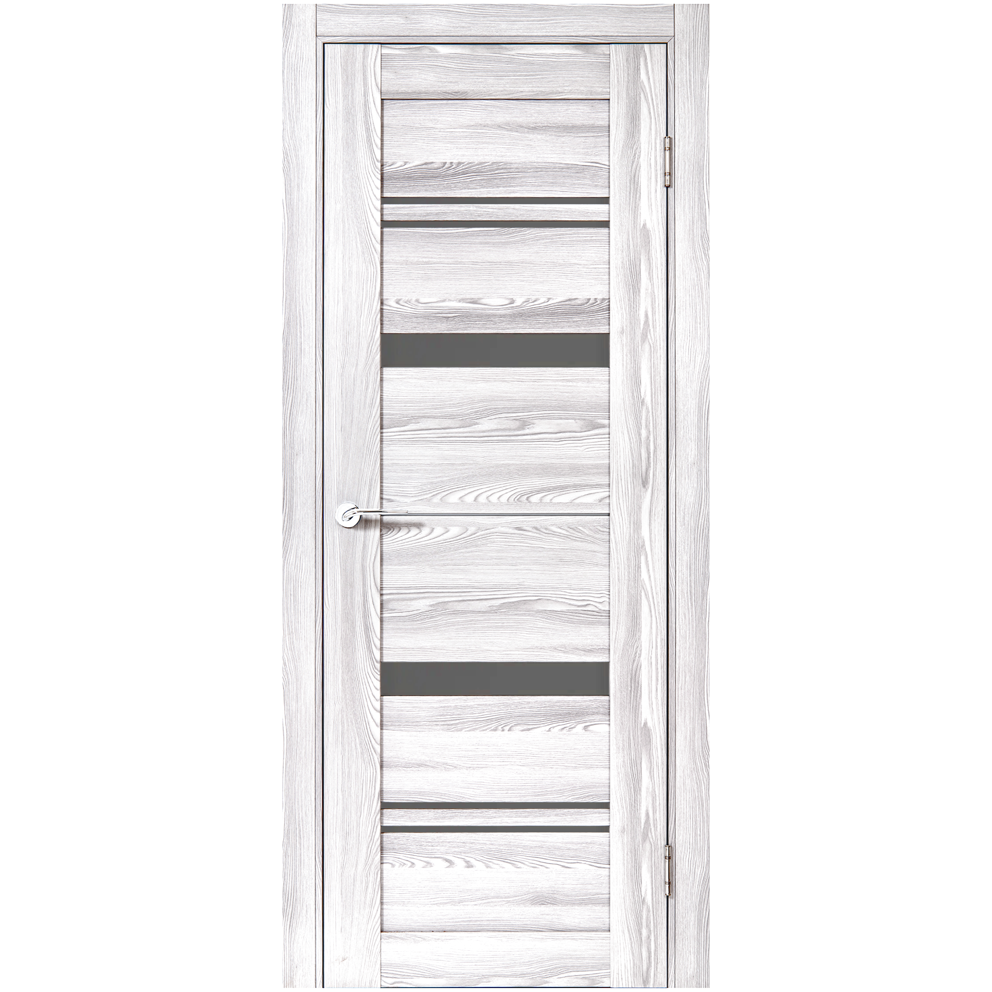 Изображение товара Дверь межкомнатная остеклённая с замком и петлями в комплекте Монса 60x200 см ПВХ цвет ривьера айс