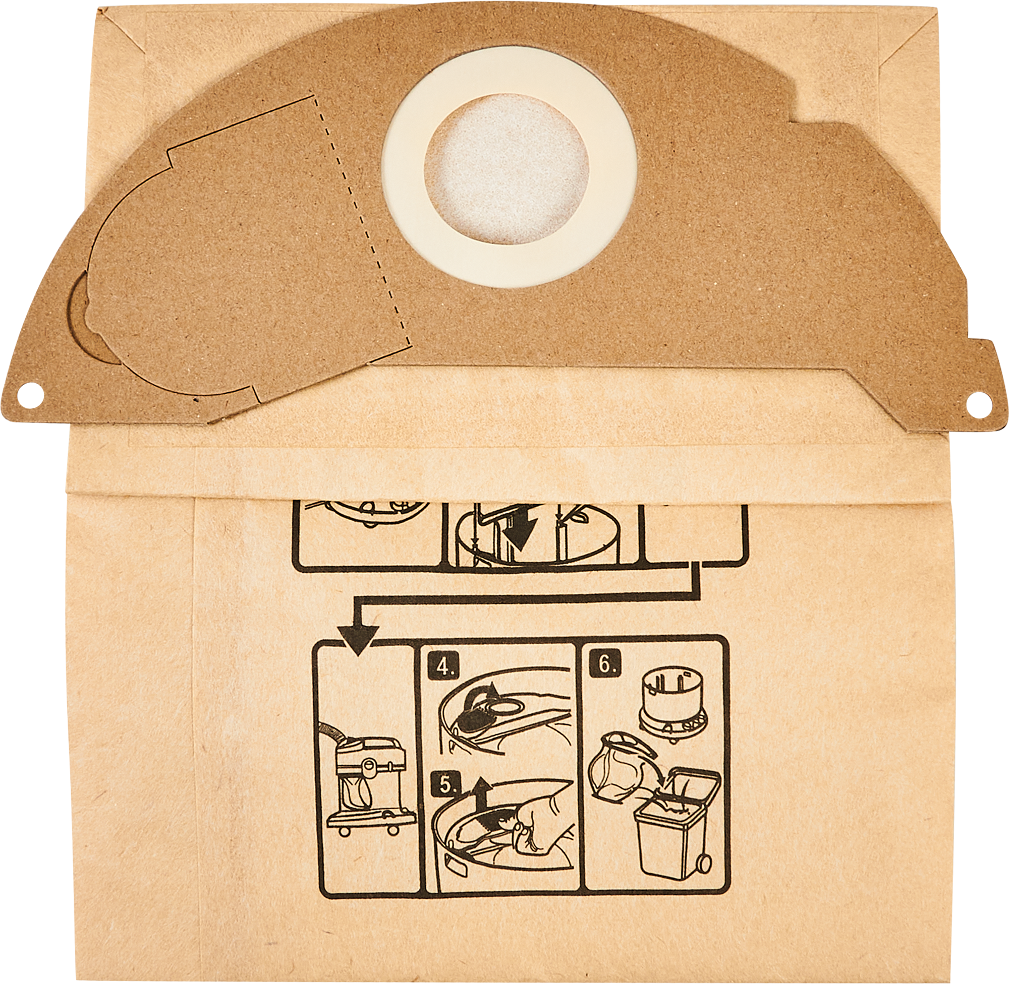 Изображение товара Мешки бумажные для пылесоса Dexter NJTV0071ZB01, 12 л, 5 шт.