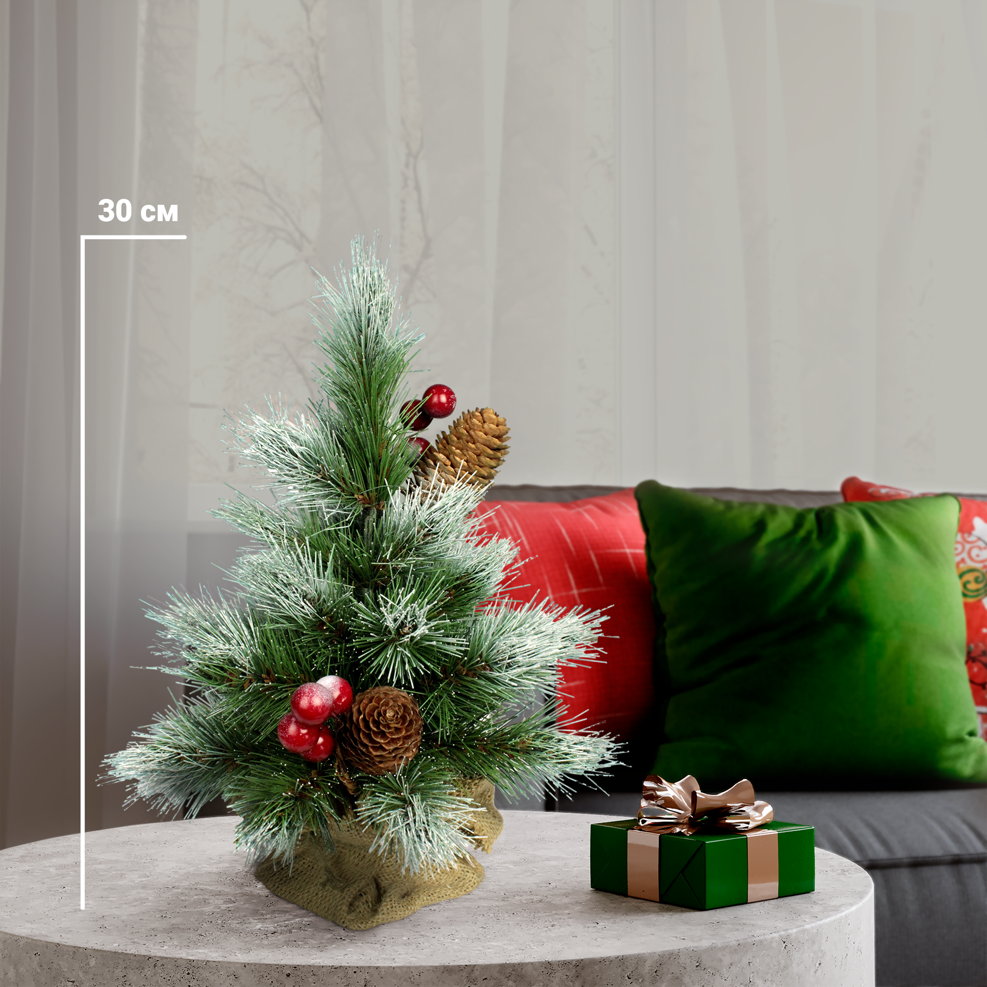 Изображение товара Ель искусственная Морозная заснеженная 30 см для новогоднего декора