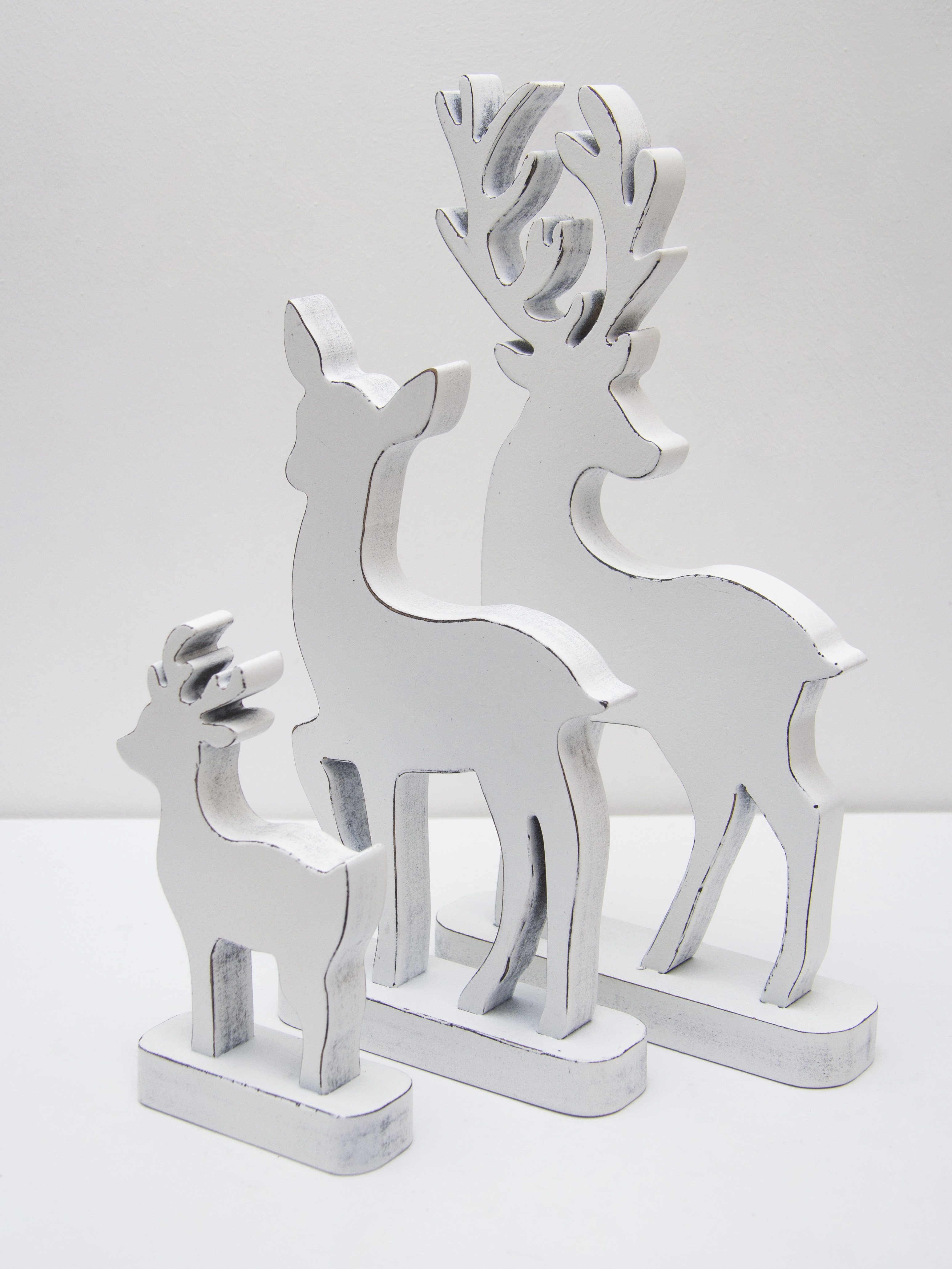 Изображение товара Декоративная фигура новогодняя Elenadecor NG22100 олени маленькие белые