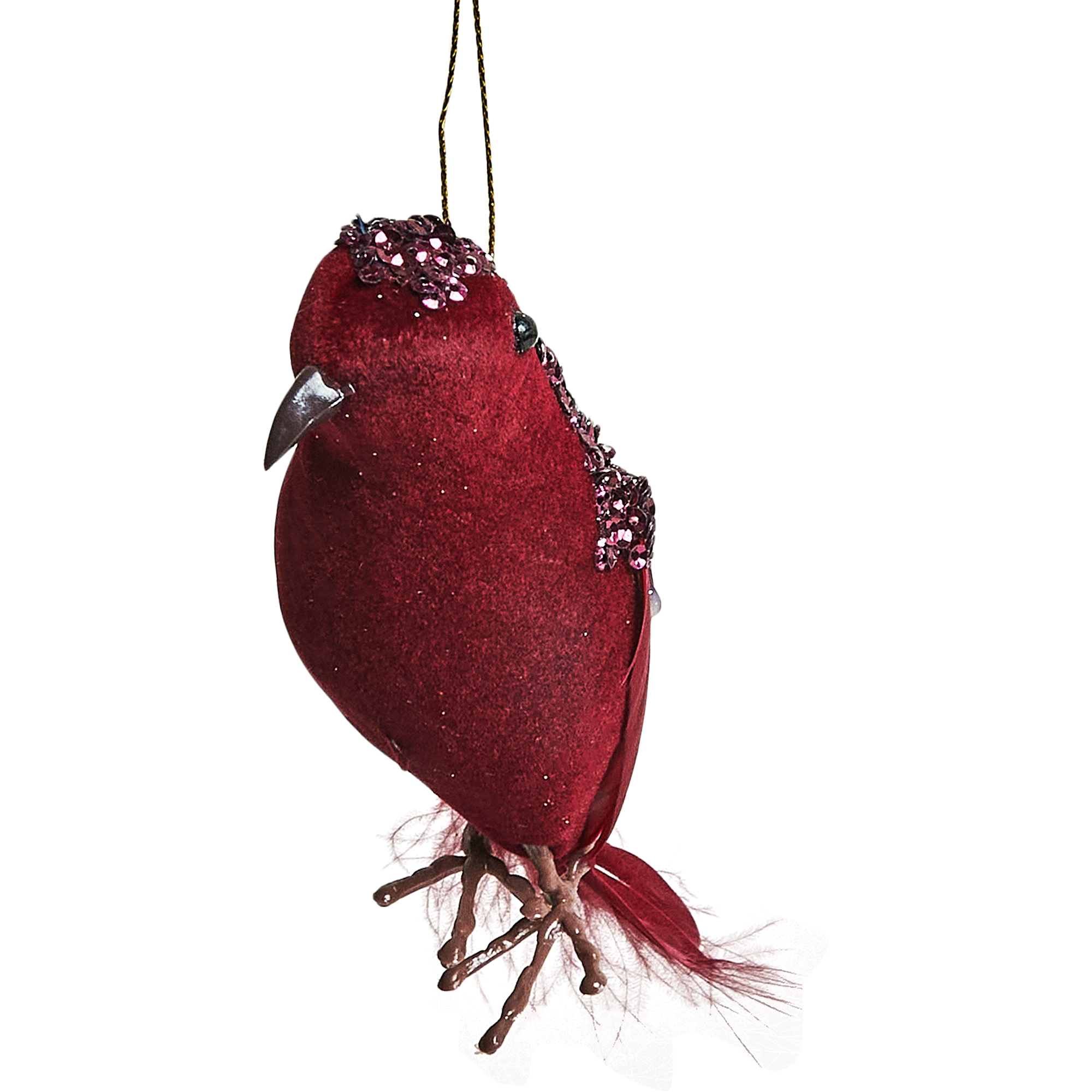 Изображение товара Елочная игрушка Птица 11x5 цвет красный