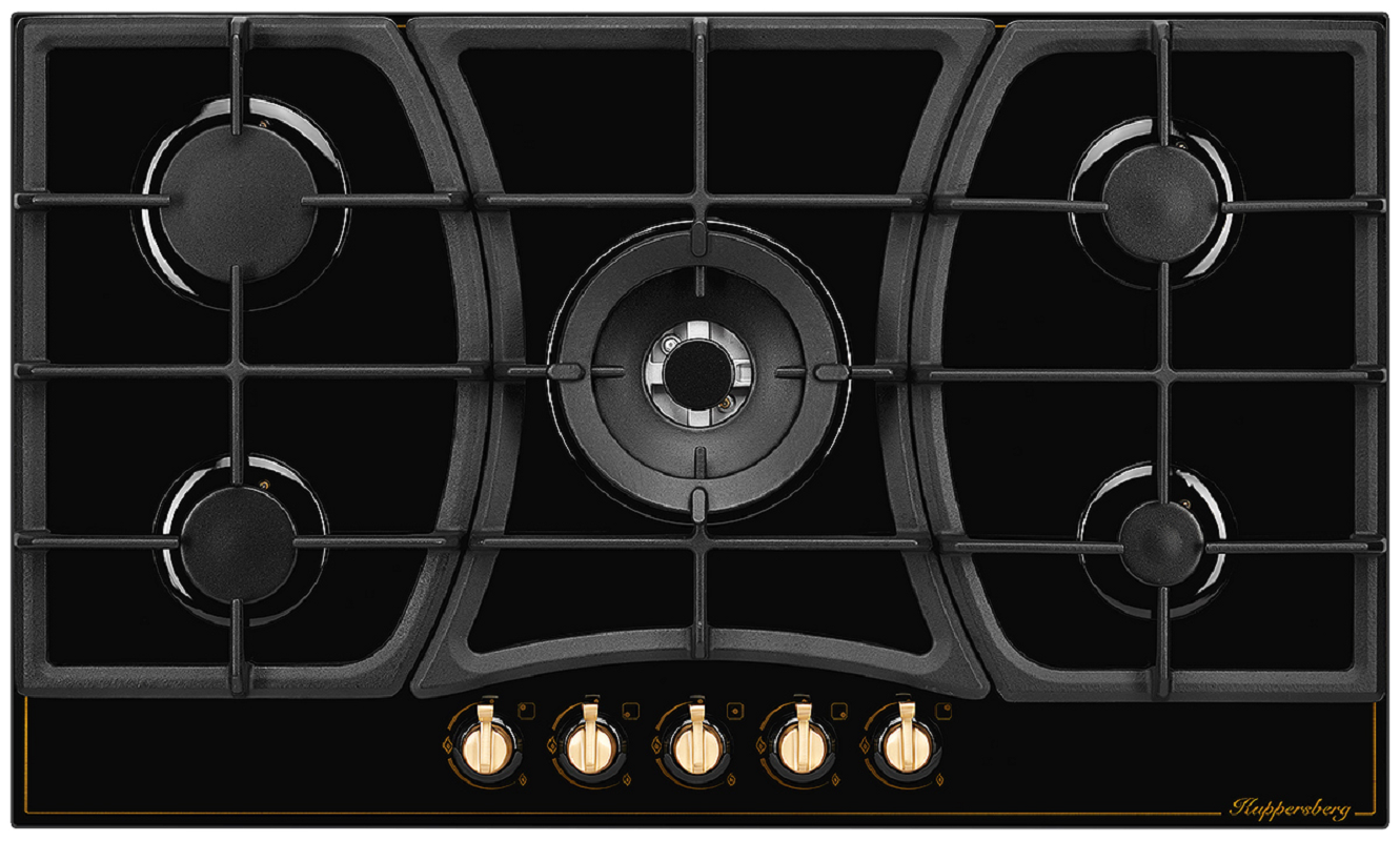Изображение товара Газовая варочная панель Kuppersberg FG 903 B Bronze 85.9 см 5 конфорок черная