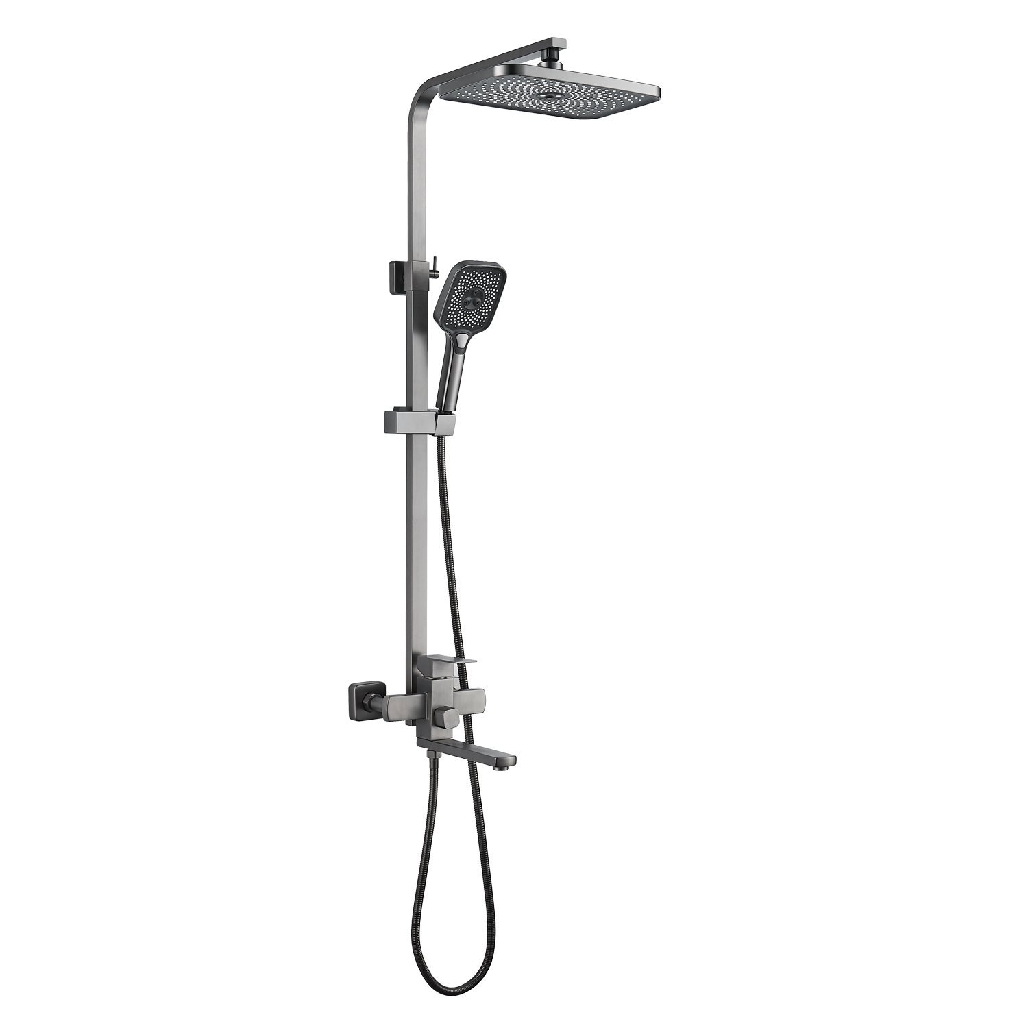 Изображение товара Душевая система Shevanik S7036T оружейная сталь 3 режима струи