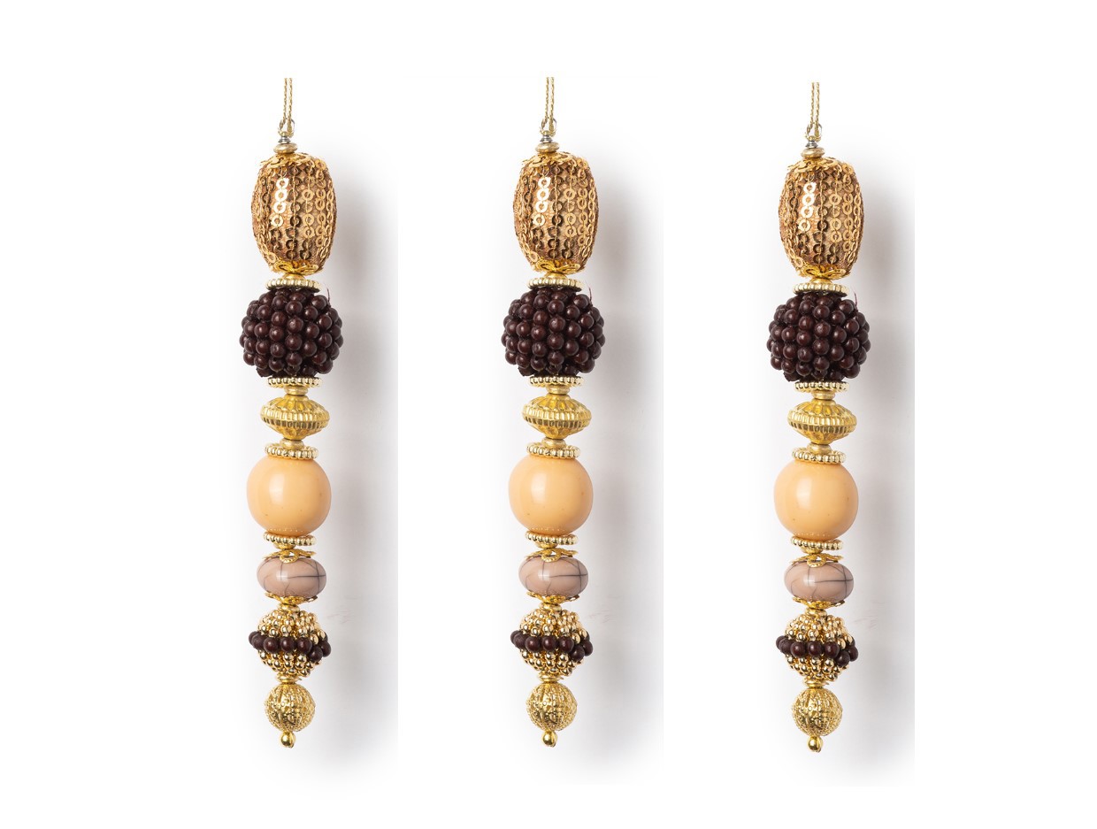 Изображение товара Набор из 3 золотых подвесок с черными камнями, 13 см Karlsbach