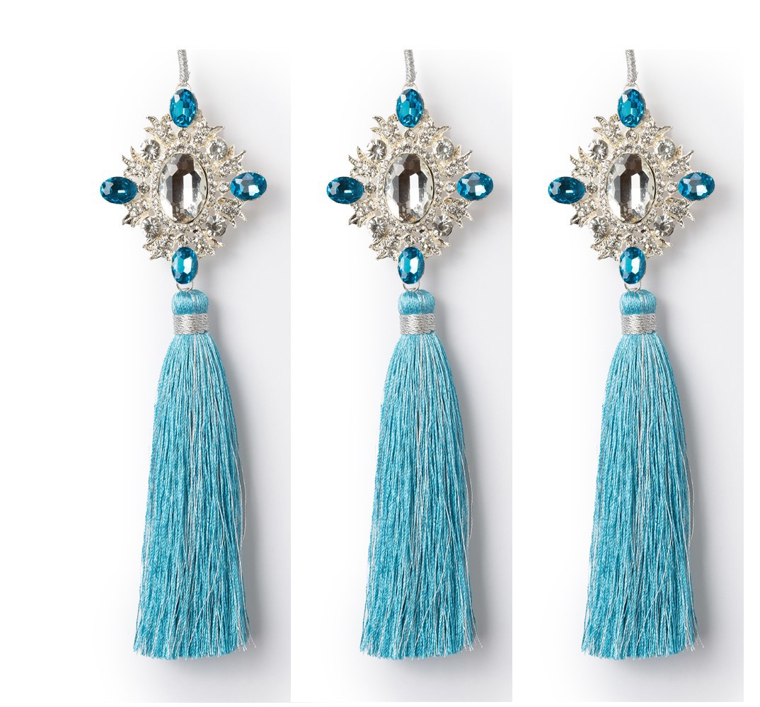 Изображение товара Набор Karlsbach 15091 из 3-х голубых кисточек с стразами 20 см