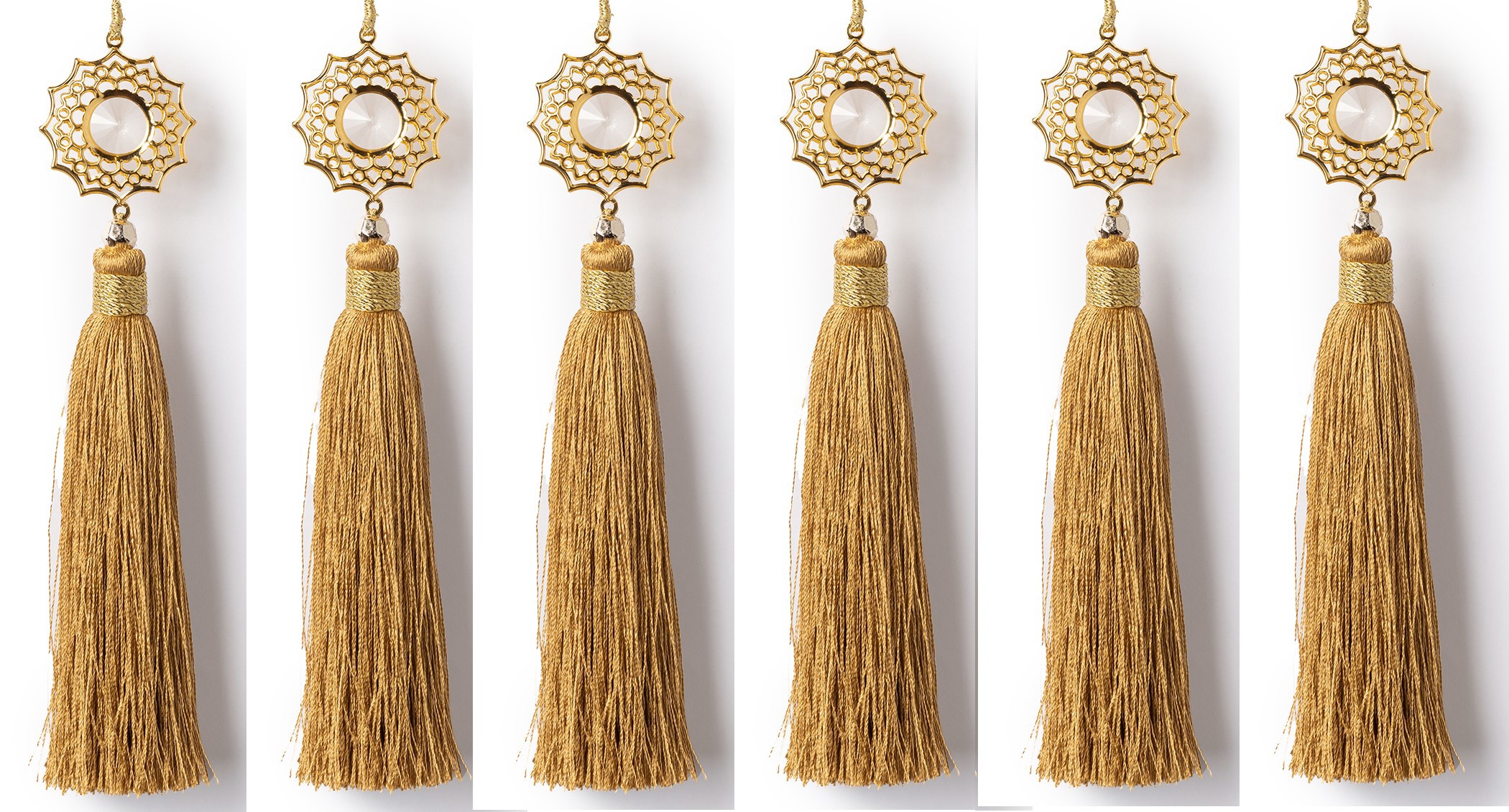 Изображение товара Набор бронзовых кисточек с золотой подвеской 6 шт 18 см Karlsbach