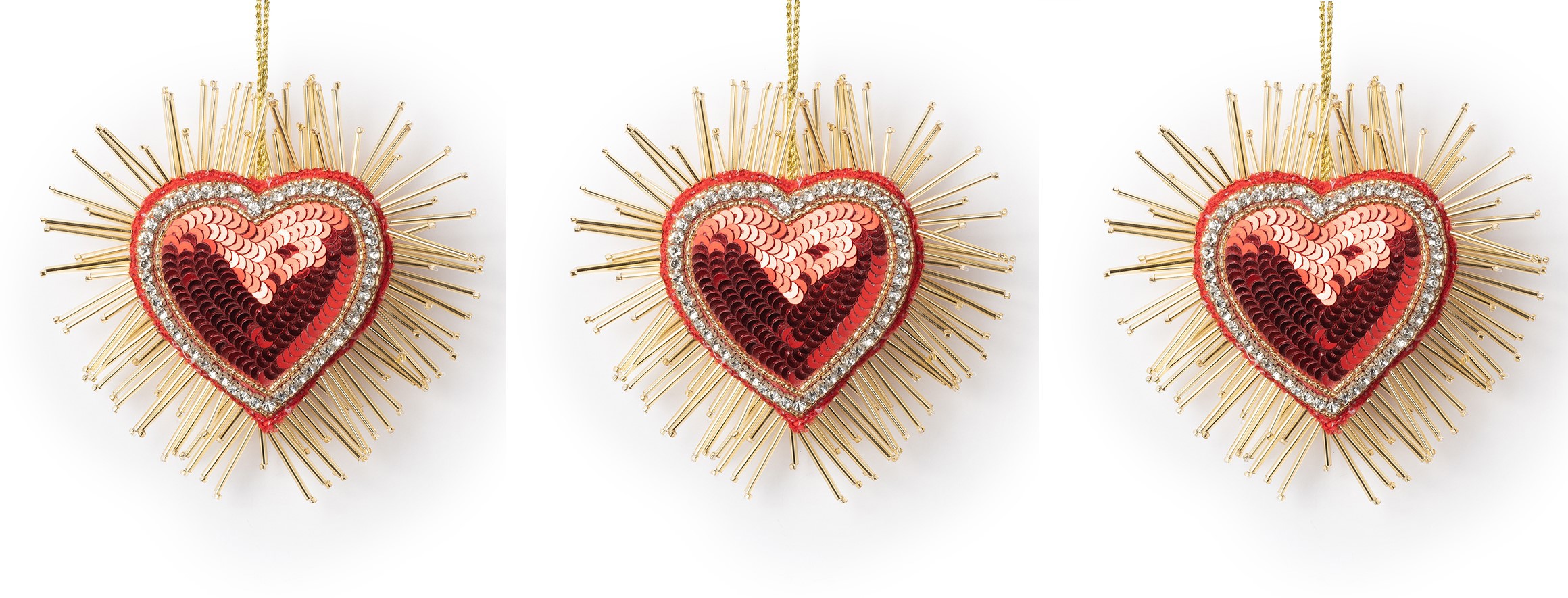 Изображение товара Набор Karlsbach 14740 елочных игрушек в виде сердец 13 см