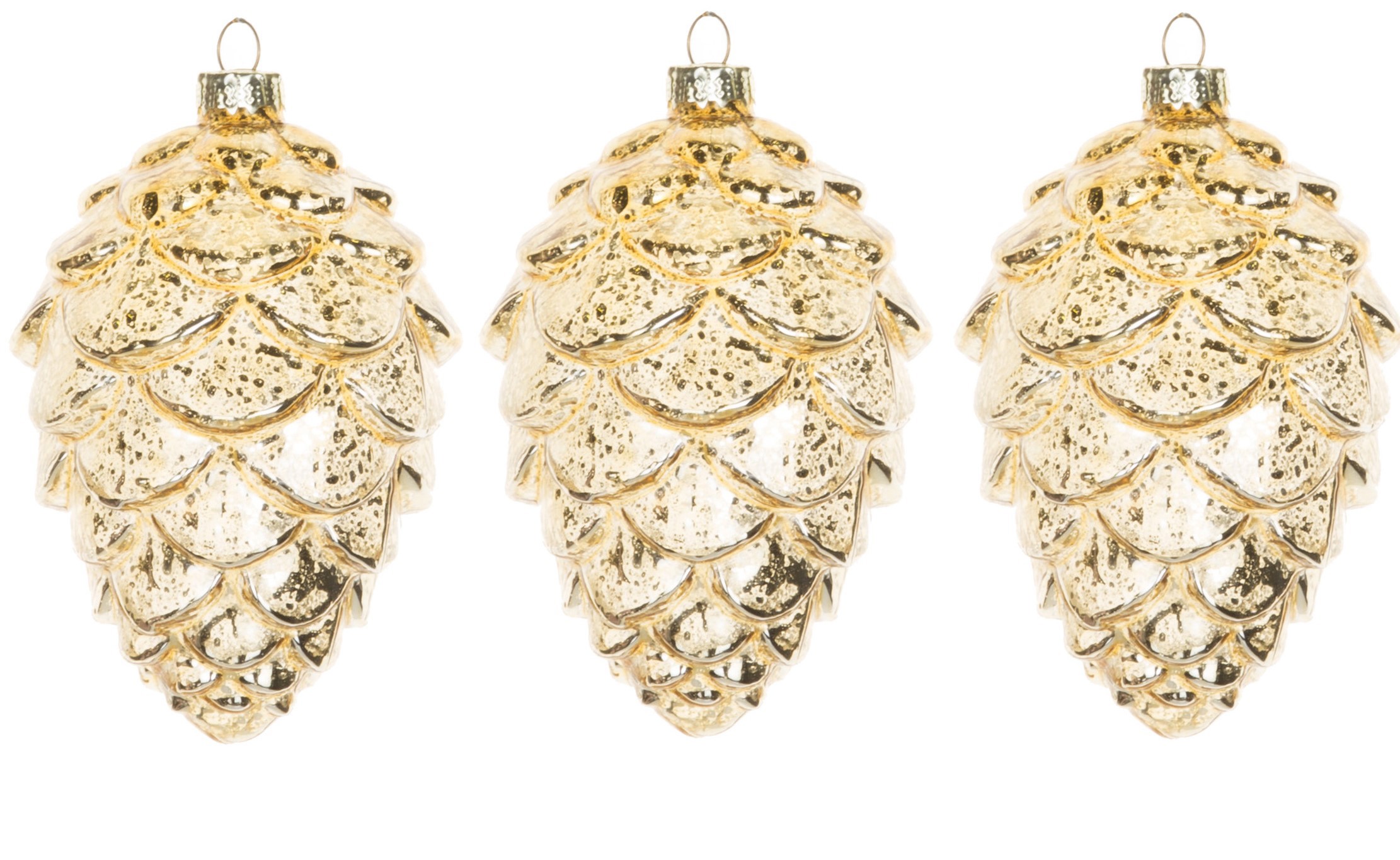 Изображение товара Набор Karlsbach 6858 из 3-х золотых шишек 11 см