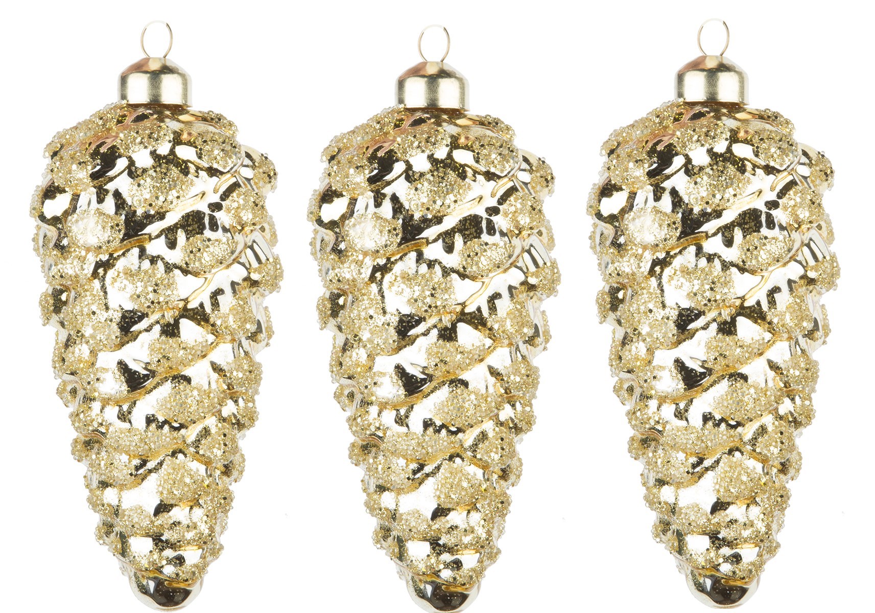 Изображение товара Набор Karlsbach 8324 из 3-х золотых шишек 14 см