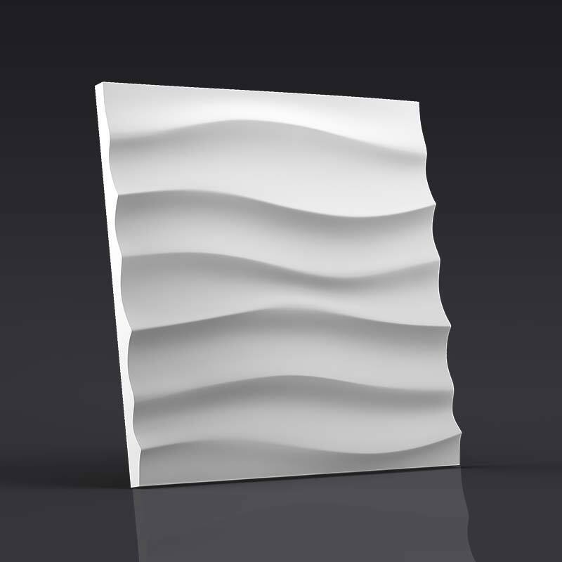 Изображение товара Стеновая гипсовая панель 3D Weissenberg Волна крупная белый 420x420мм 0.176м2