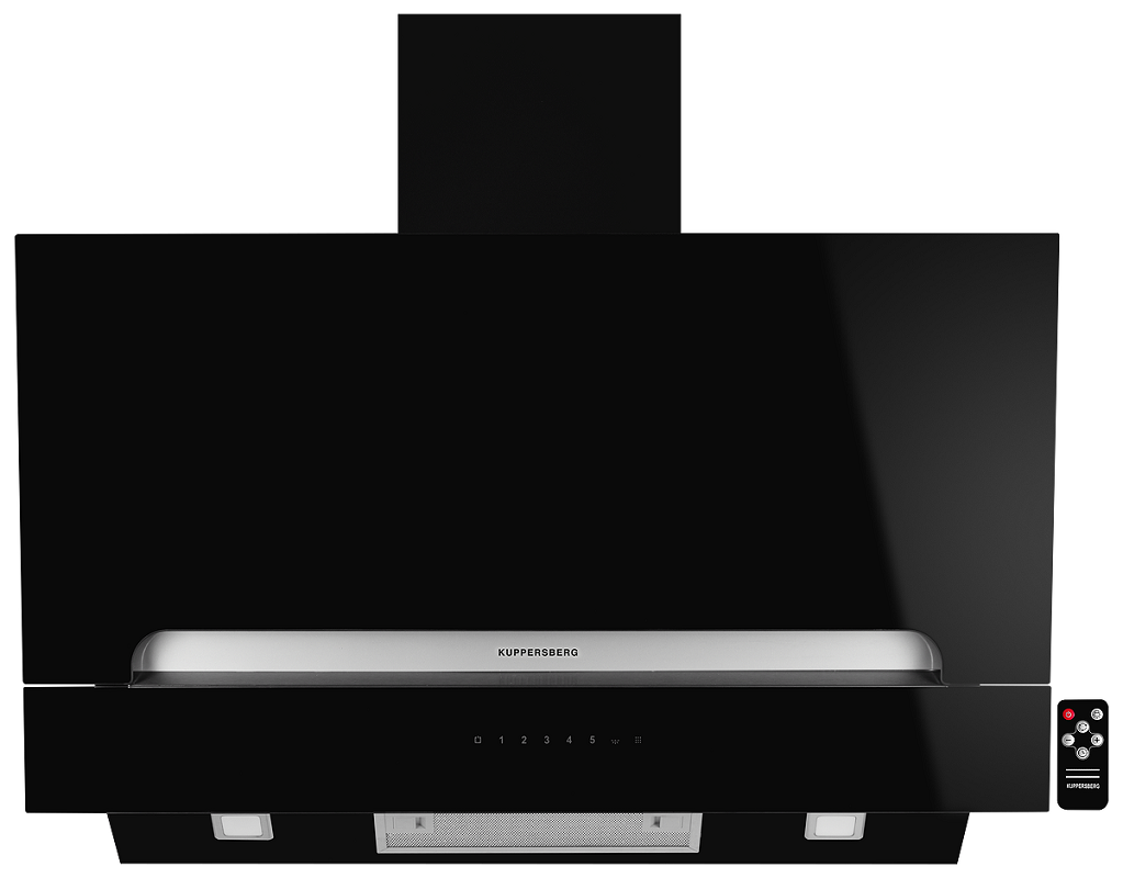 Изображение товара Наклонная вытяжка Kuppersberg F 993 90 см сенсорное управление черный стекло