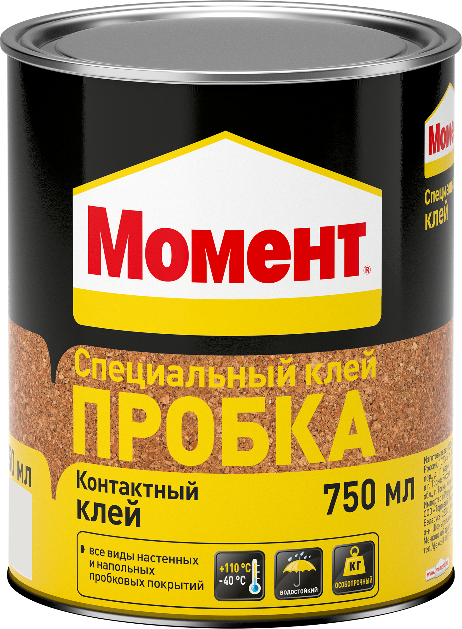 Изображение товара Контактный клей Момент-пробка 750 мл универсальный для пробки и дерева