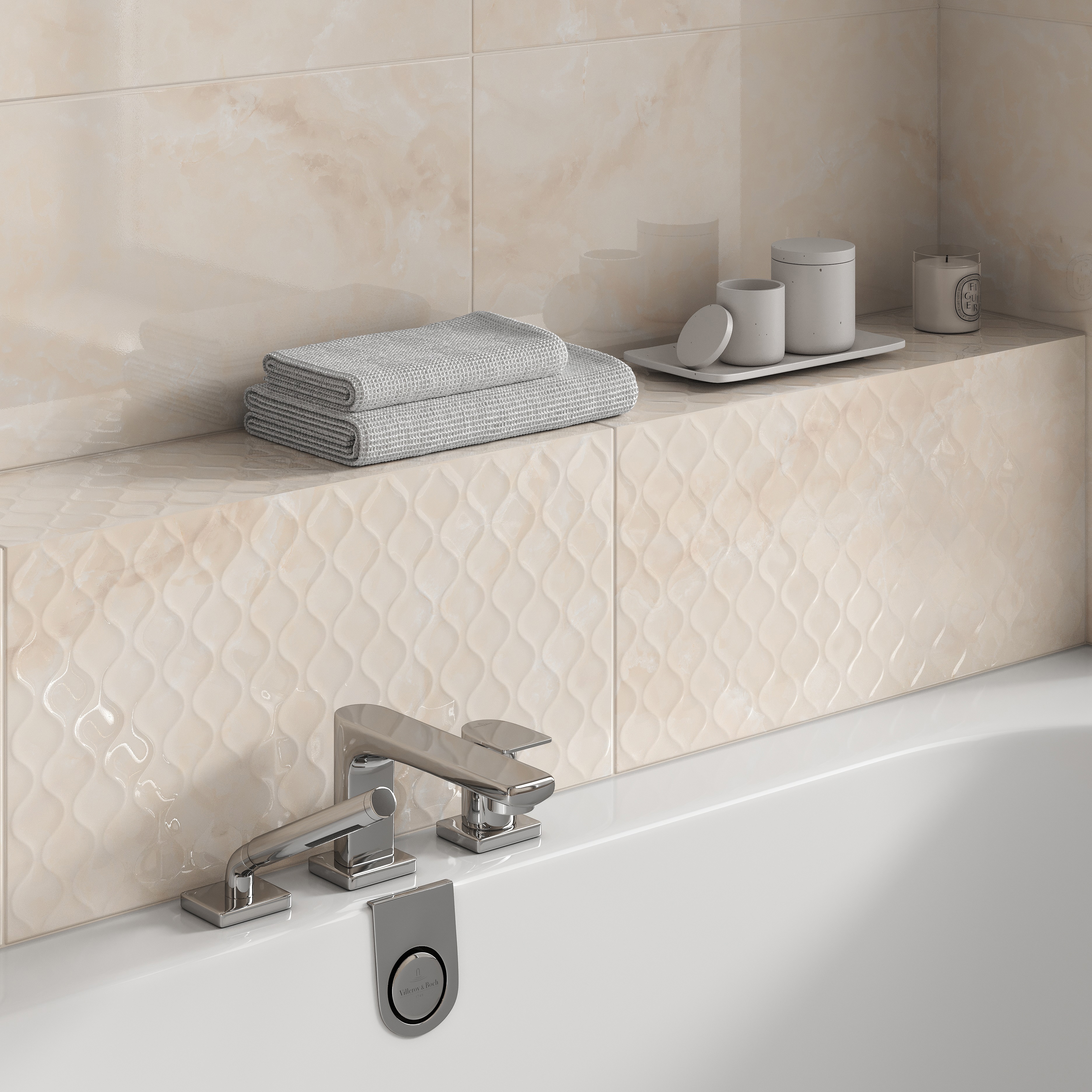 Изображение товара Плитка настенная Cersanit Gentle 29.8x59.8 см бежевый ромб глянцевая