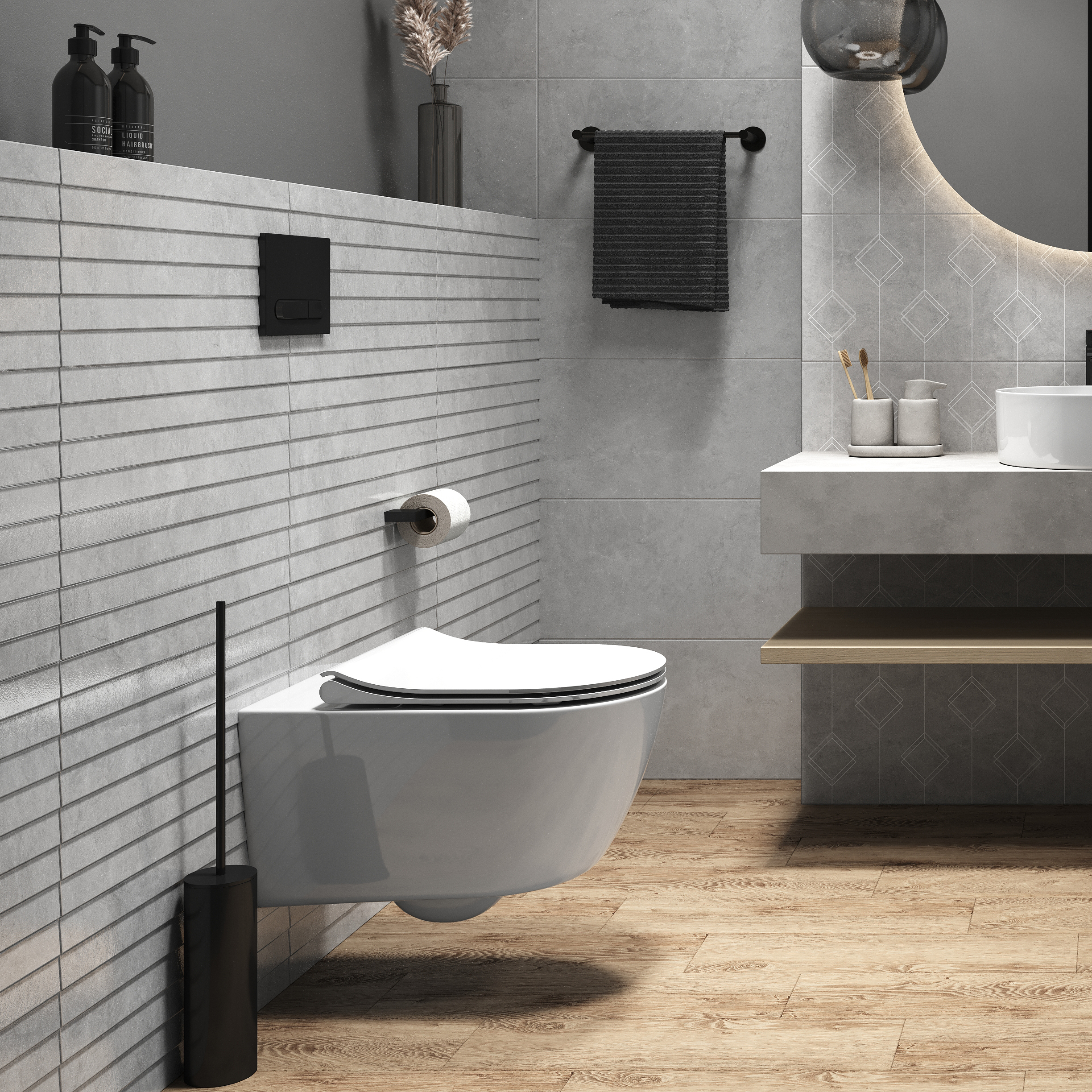 Изображение товара Плитка настенная Cersanit Vetro 29.8x59.8 см 1.247 м² матовая цвет серый полосы