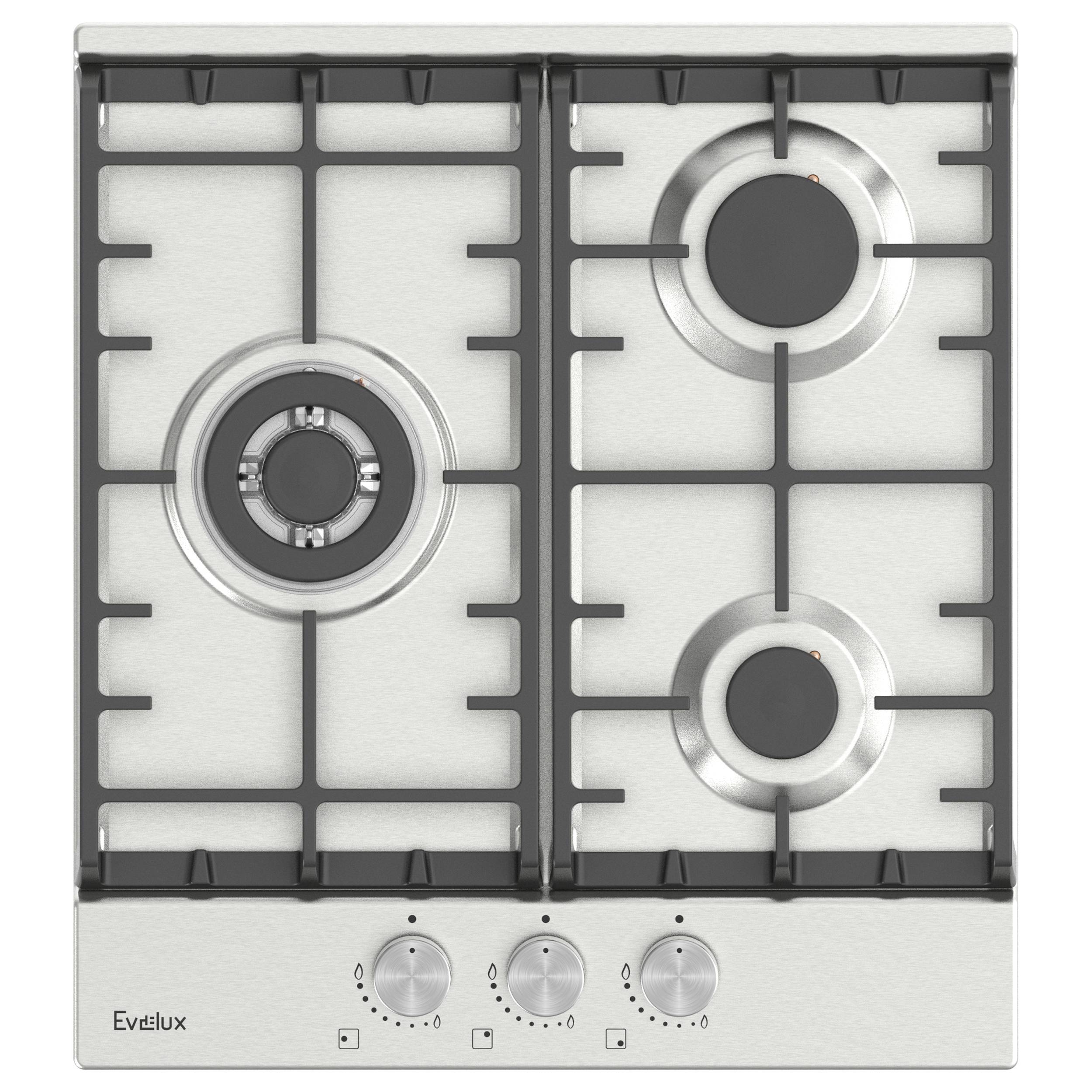 Изображение товара Газовая варочная панель Evelux HEG 450 X 3 конфорки стекло турция