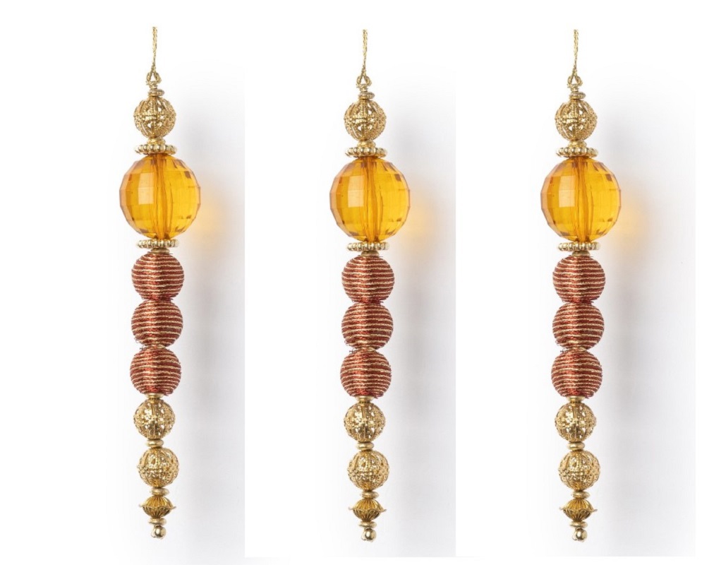 Изображение товара Набор из 3 золотых подвесок Karlsbach 13 см для елки декоративные украшения