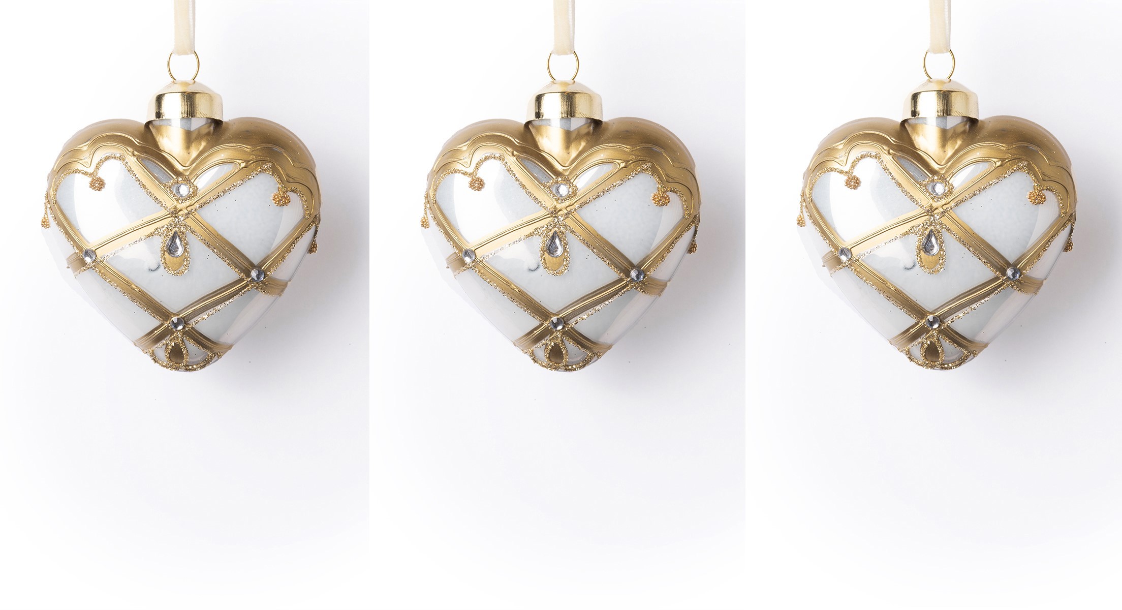 Изображение товара Набор Karlsbach 14511 из 3-х сердец с золотом 8x4x8 см