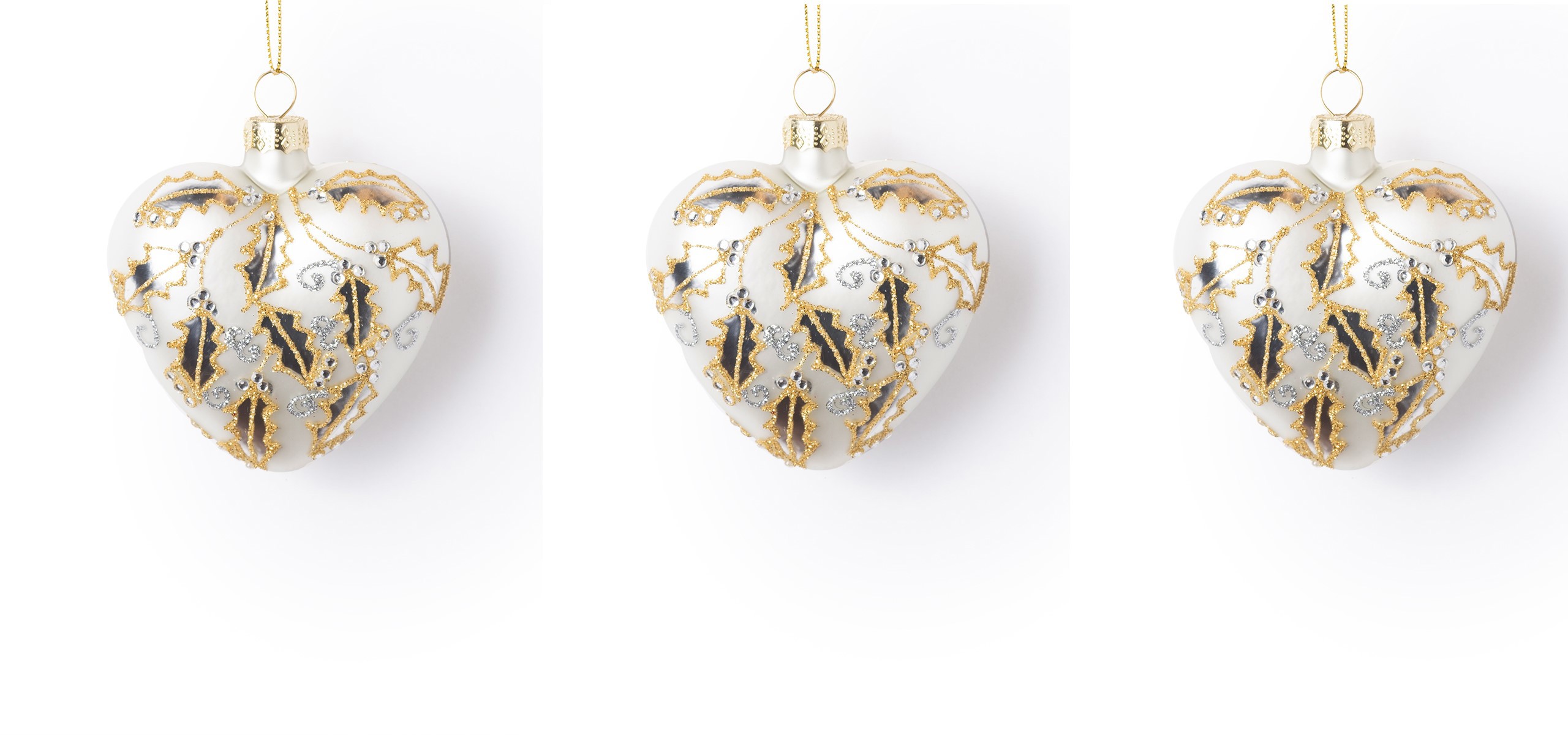 Изображение товара Набор Karlsbach 14372 из 3-х сердец с листиками 8 см