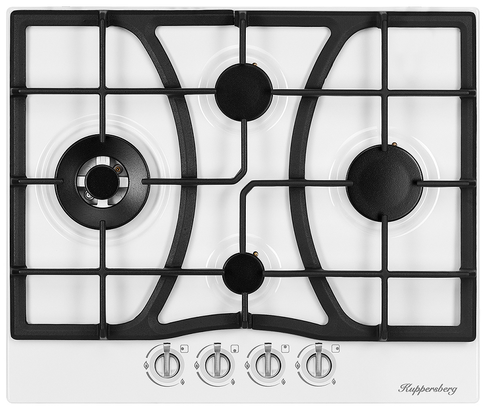 Изображение товара Газовая варочная панель Kuppersberg FS 604 W Silver 4 конфорки белая