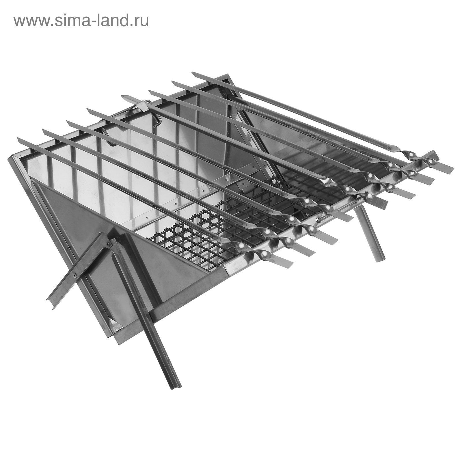 Изображение товара Мангал-дипломат Simaland 5137755 28.50x44x2.50 см нержавеющая сталь