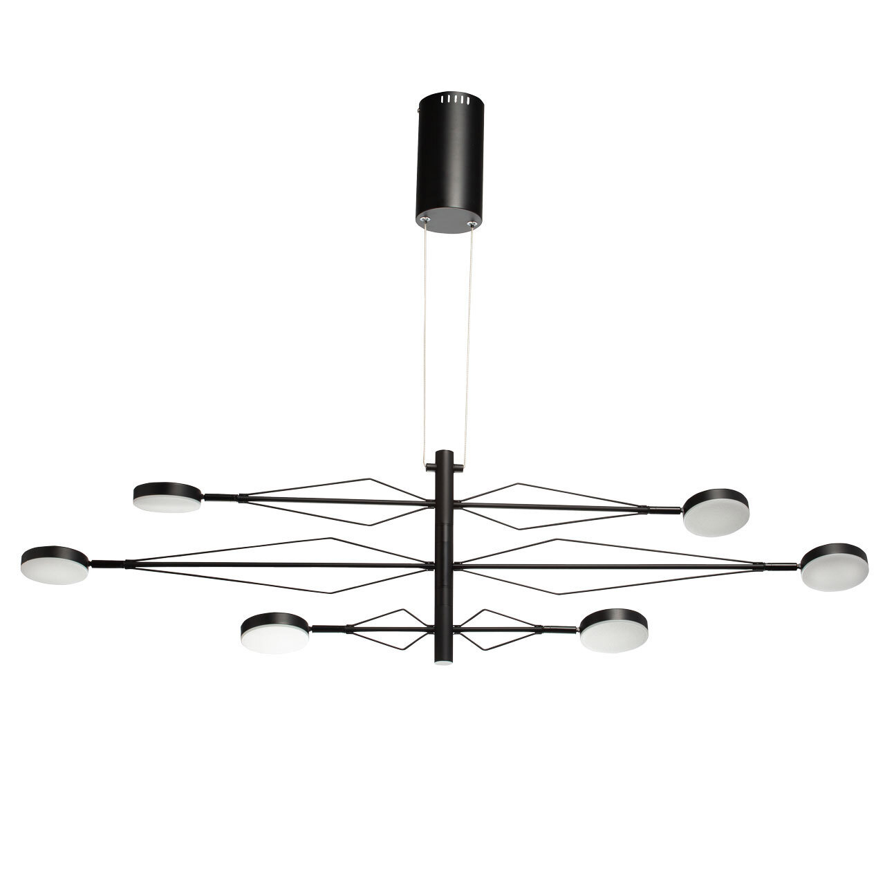 Изображение товара Люстра потолочная светодиодная Гэлэкси DE MARKT 602710236 черный с белым плафоном