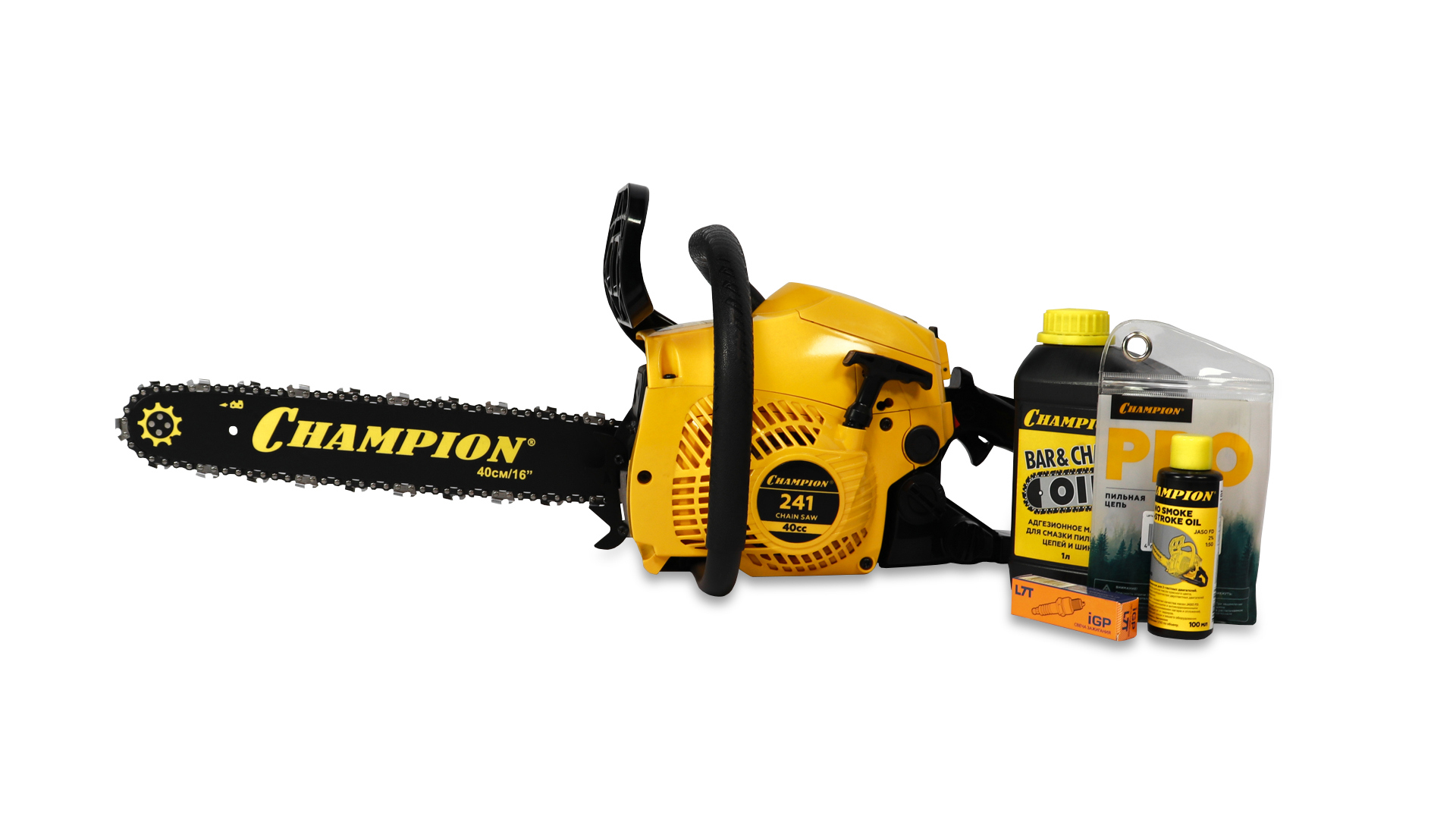 Изображение товара Бензопила Champion 240-16 40 см 2.31 л.с. цепная бензиновая пила