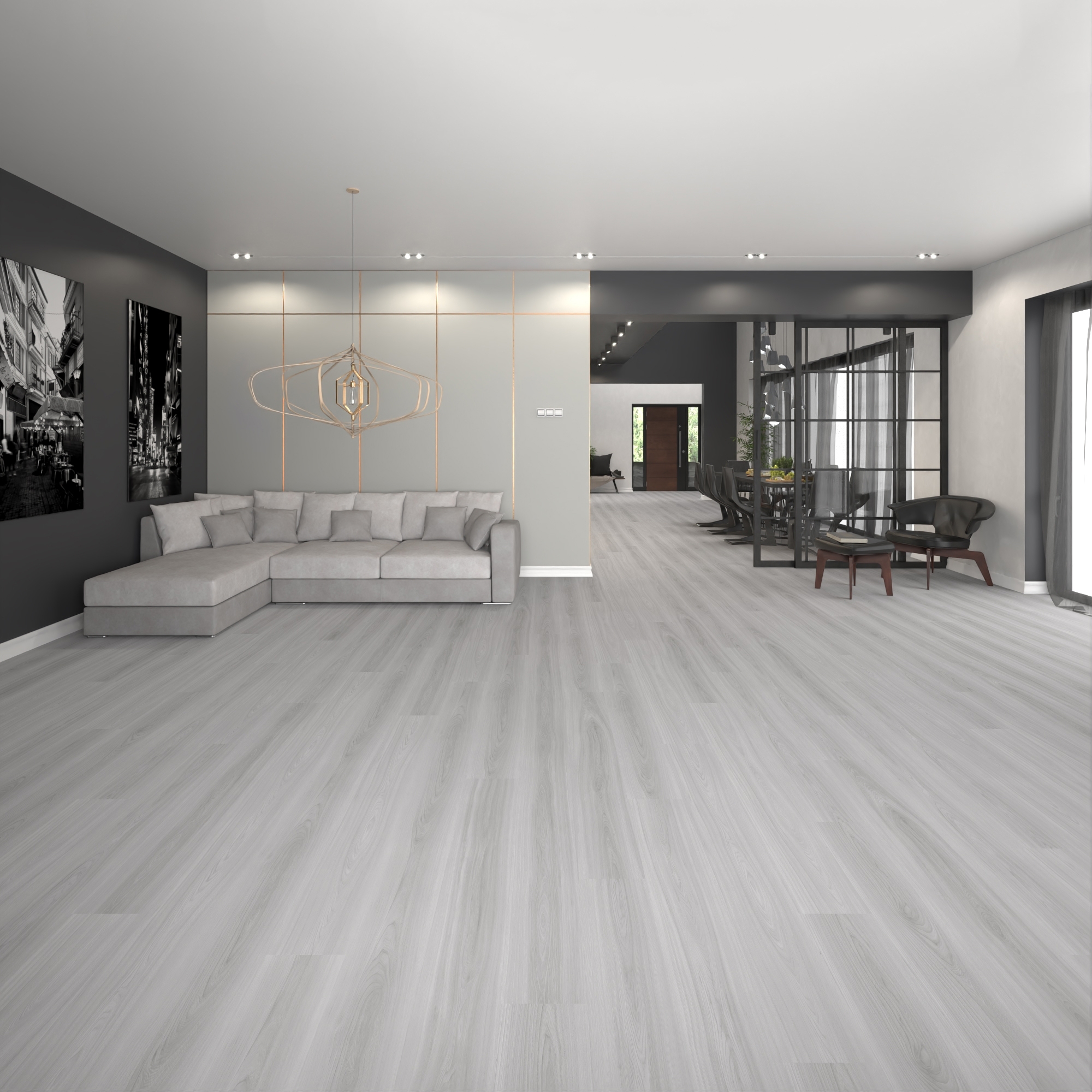 Изображение товара Ламинат Беллона 33 класс толщина 8 мм без фаски, серый, 2.131 м²