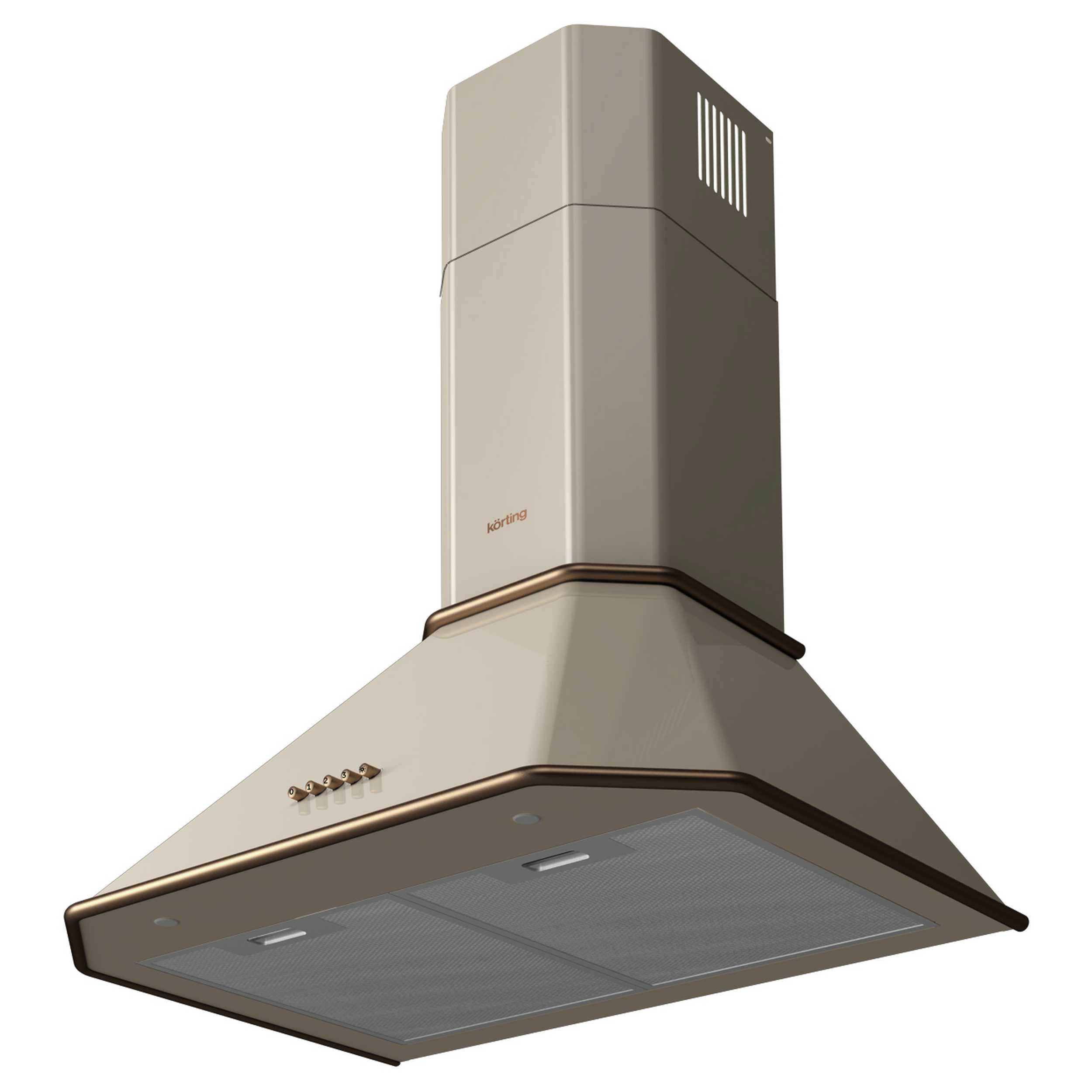 Изображение товара Вытяжка кухонная KORTING KHC 6839 RB с бронзовым декором, 60 см