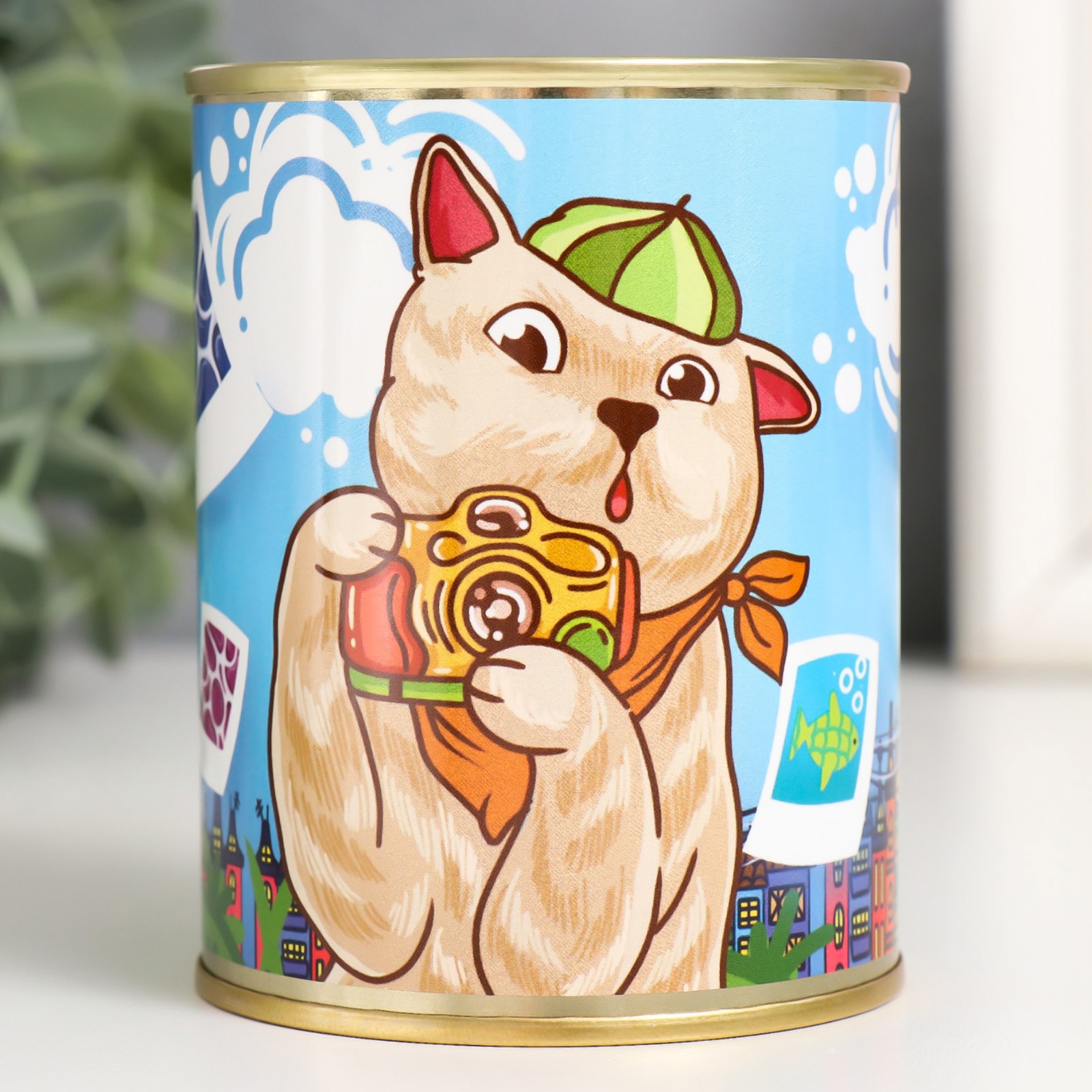 Изображение товара Копилка-банка Котик фотограф SIMLAND