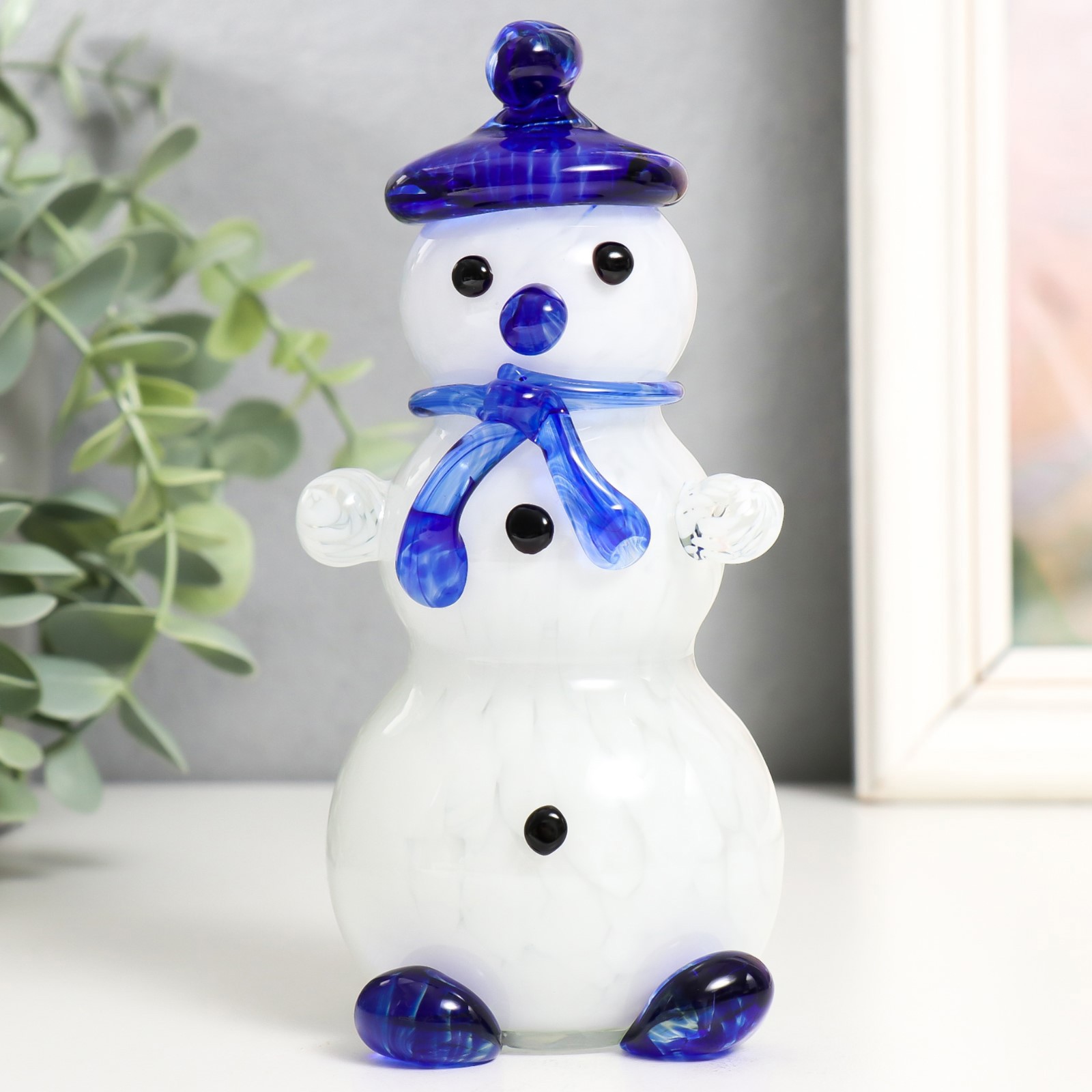 Изображение товара Фигурка стекло "Снеговик" 15 см 1
