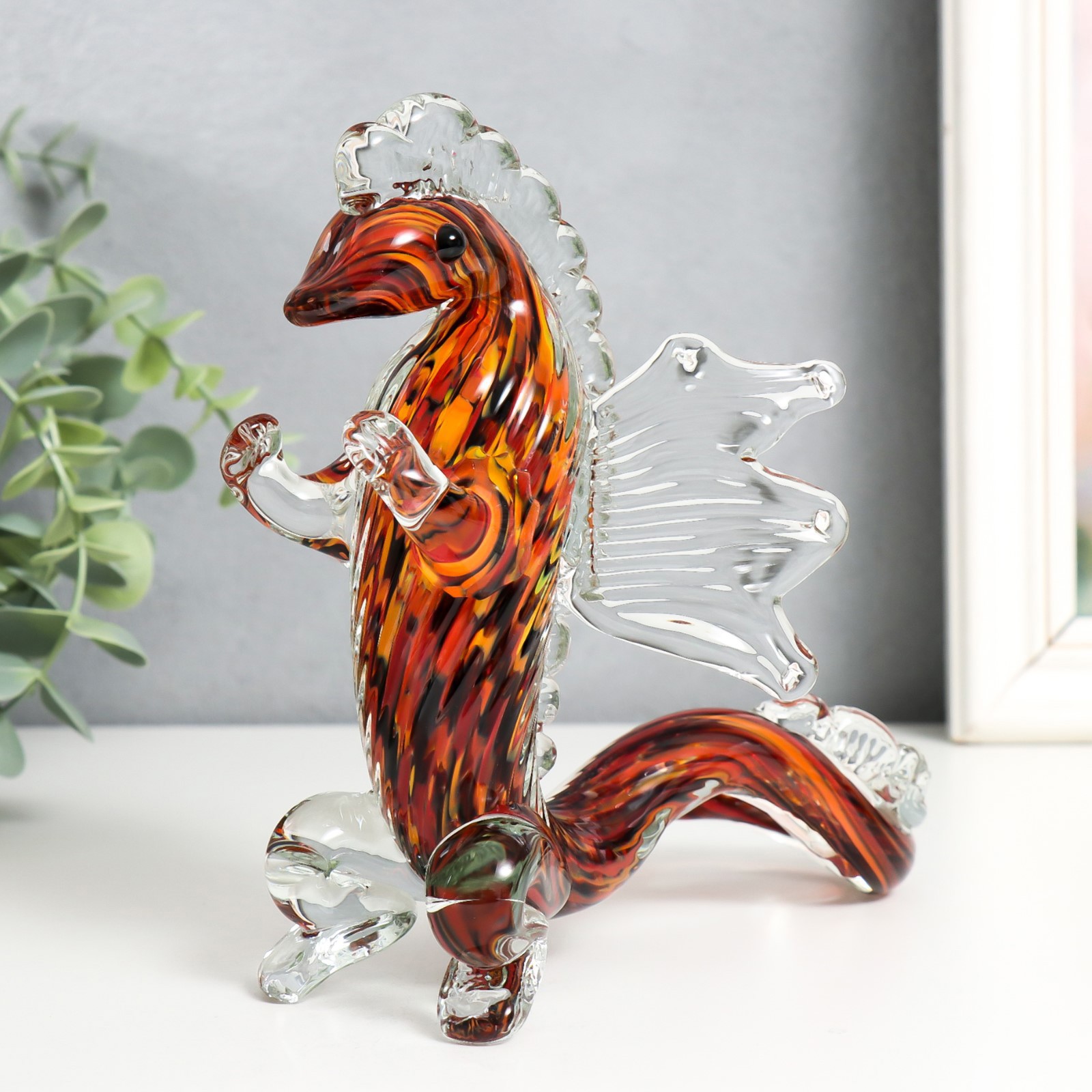 Изображение товара Фигурка стекло "Дракон" 17 см огненно-красный