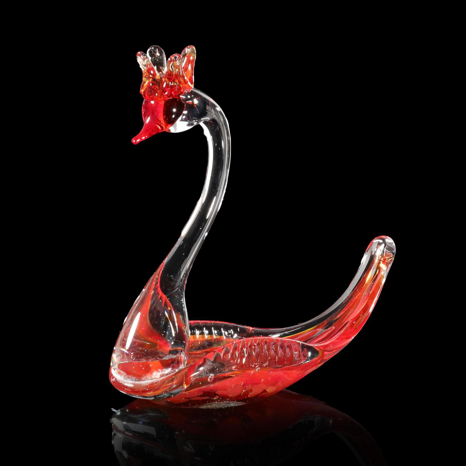 Изображение товара Фигурка стекло "Лебедь" 11 см огненно-красный