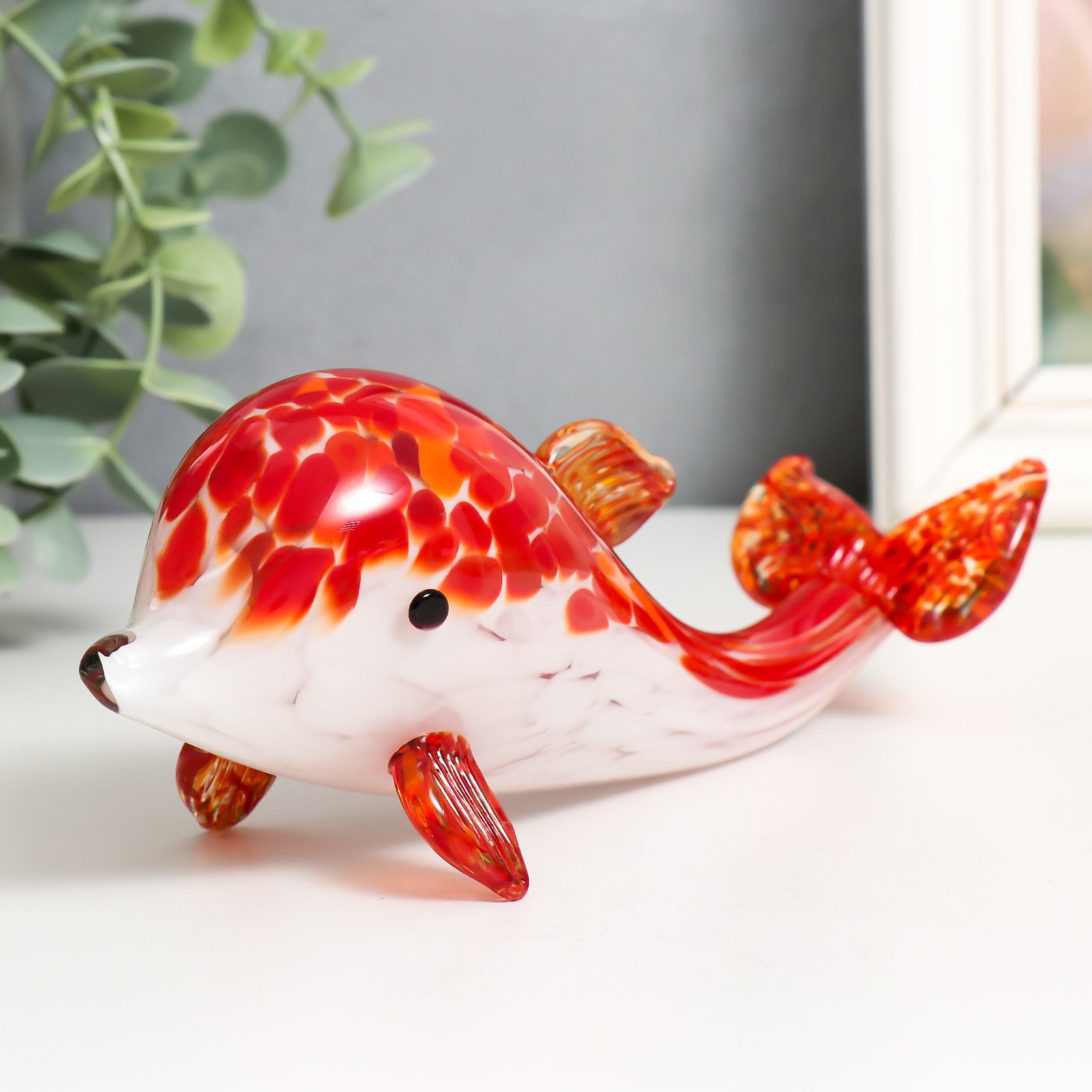 Изображение товара Фигурка стекло "Дельфин" 19x7 см красный