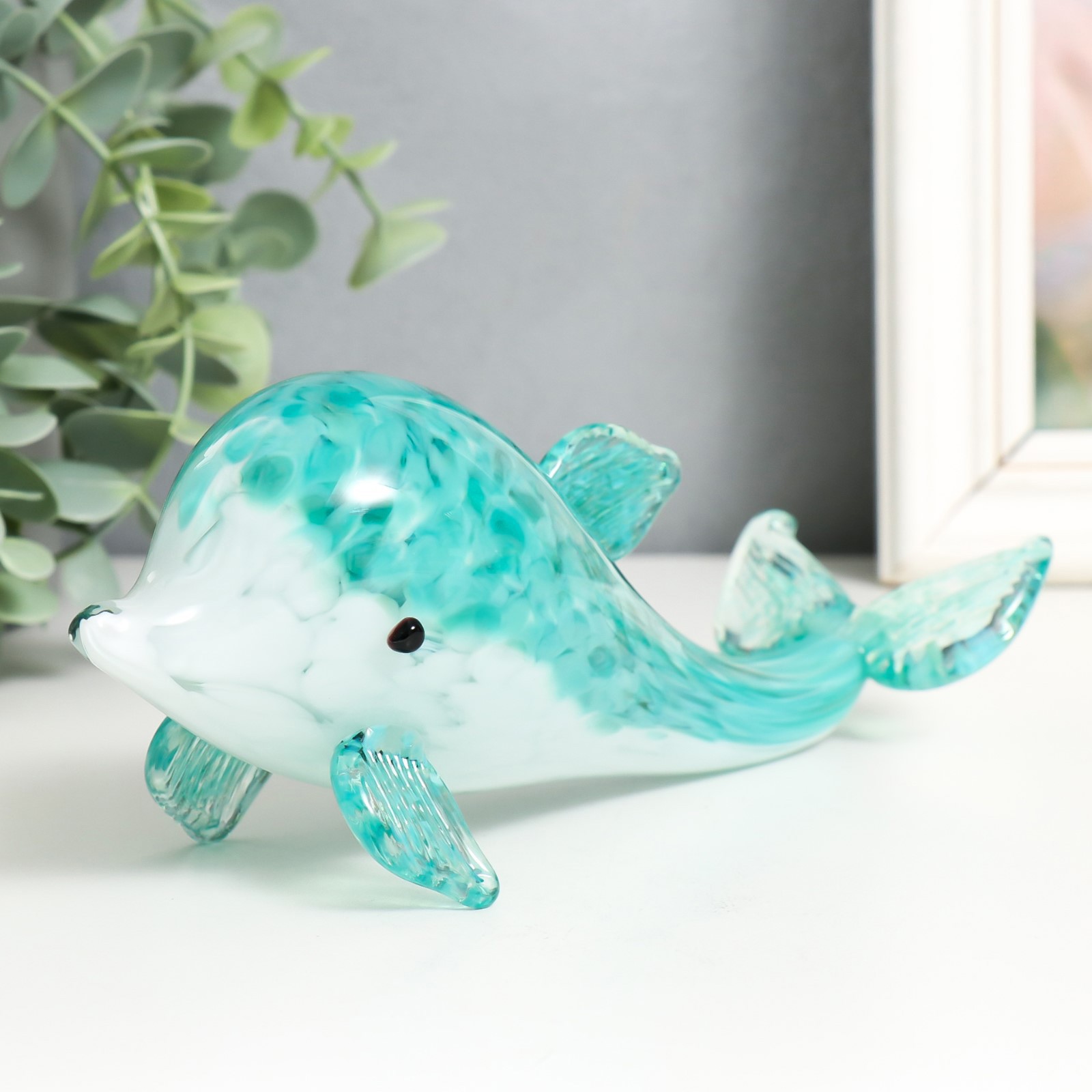 Изображение товара Фигурка стекло "Дельфин" 21x8 см бирюзовый