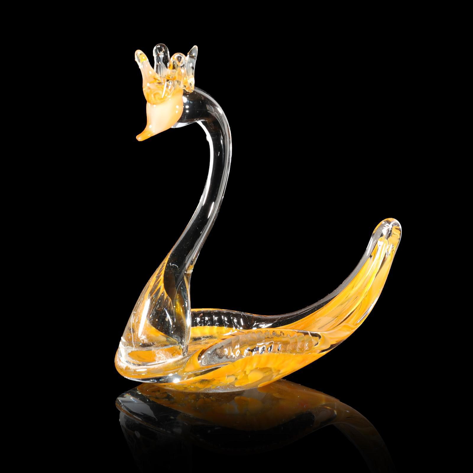 Изображение товара Фигурка стекло "Лебедь" 11 см светло-желтый