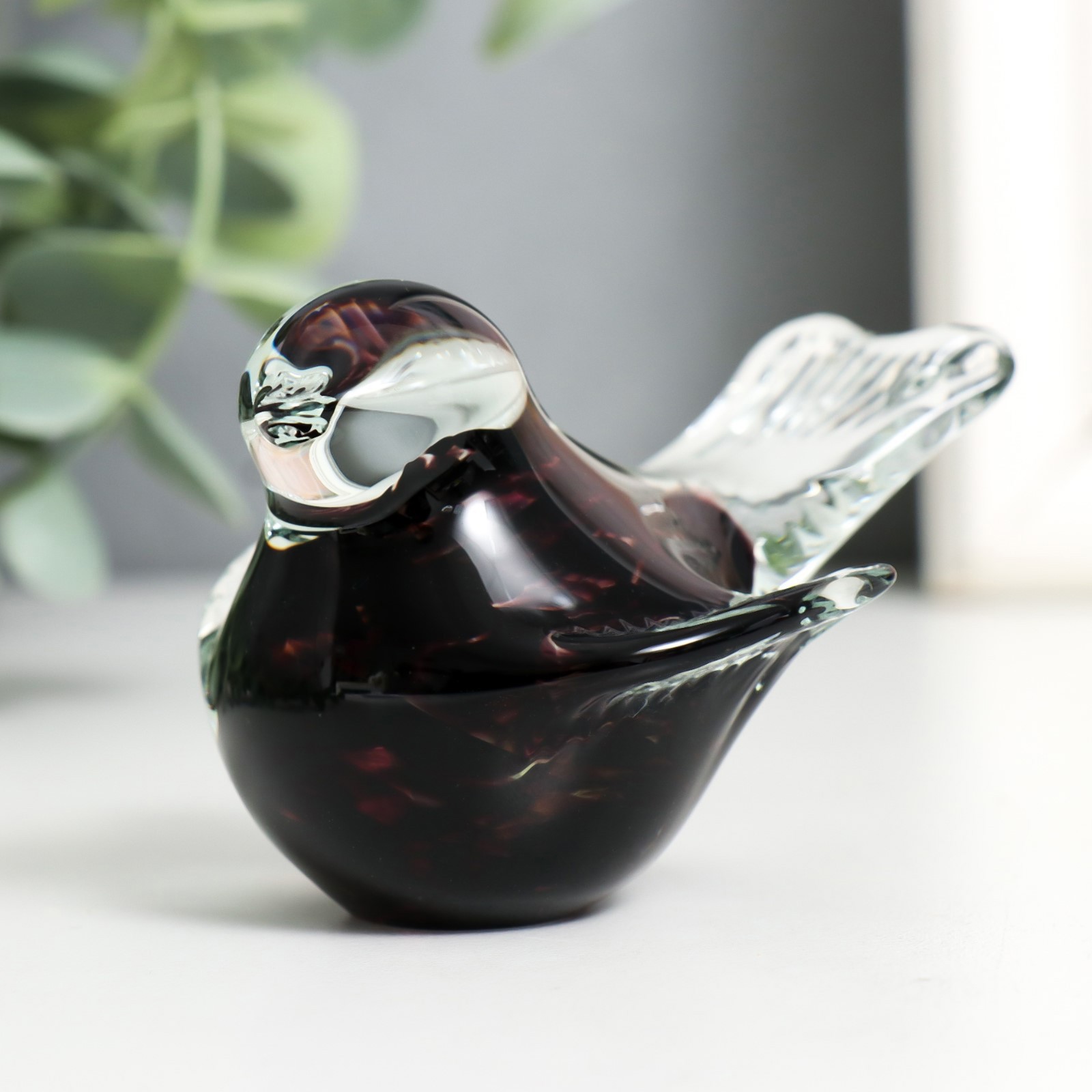 Изображение товара Фигурка стекло "Птичка" 8.5x6x5.5 см марганцевый