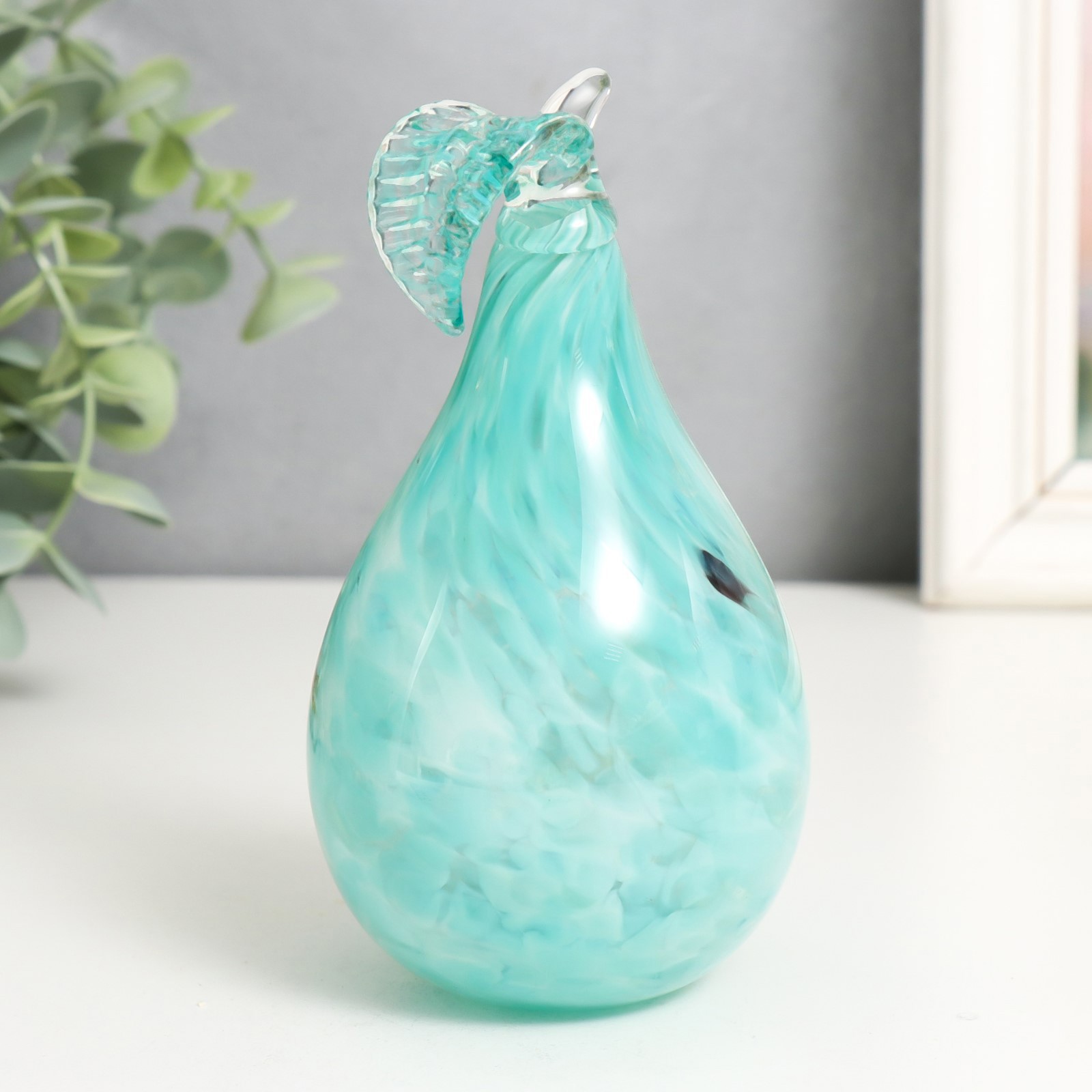 Изображение товара Фигурка стекло "Груша" 13.5 см бирюзовый