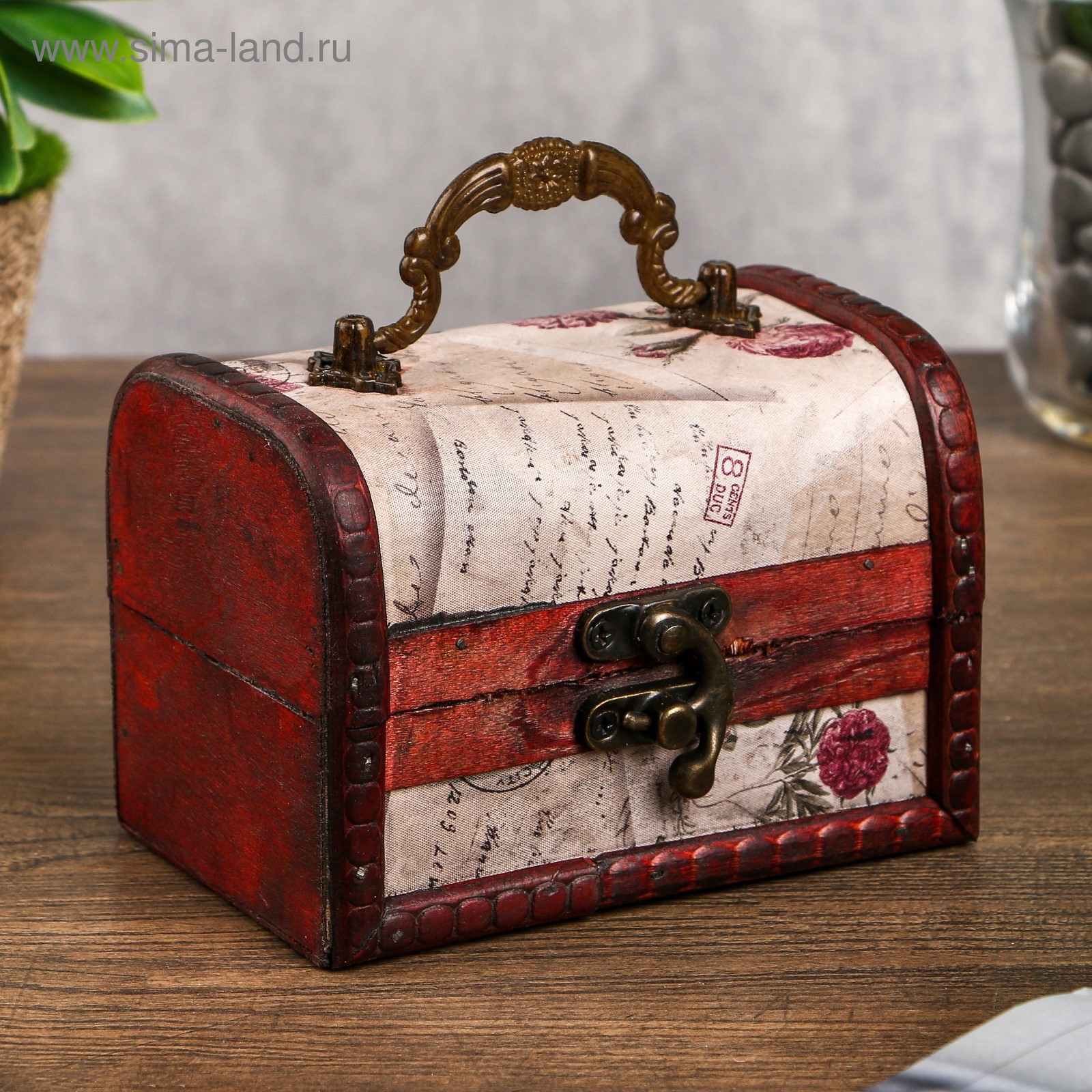 Изображение товара Шкатулка сундучок "Письма из далека" 12x9x8.5 см