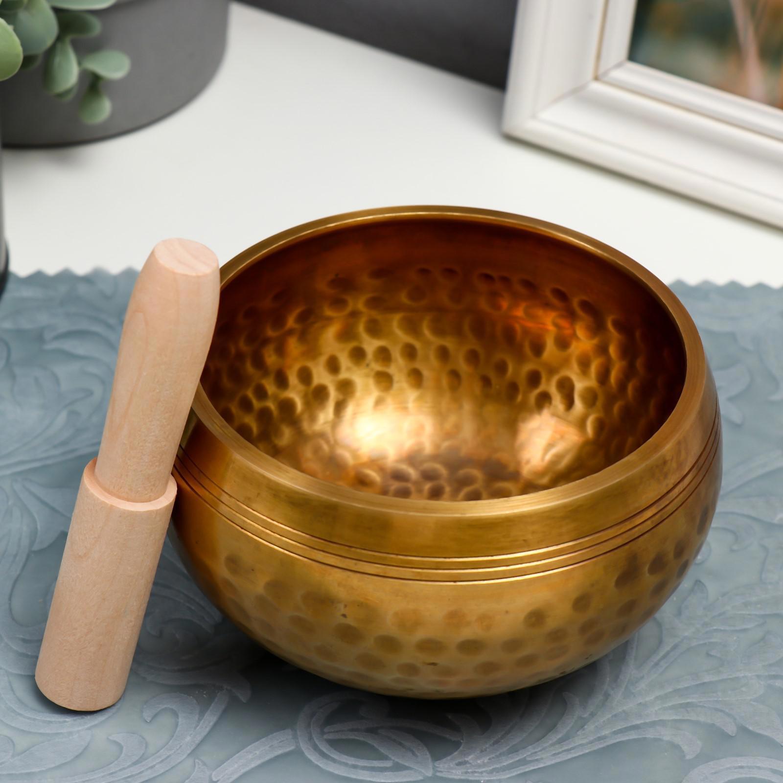 Изображение товара Поющая чаша «Точки» с резонатором, 7,3×12×12 см — декоративный сувенир