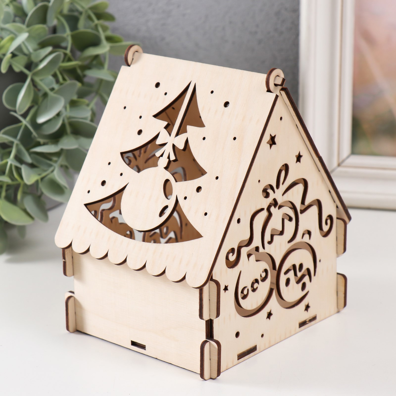 Изображение товара Шкатулка для украшений "Шары" натуральный 12x10x14 см