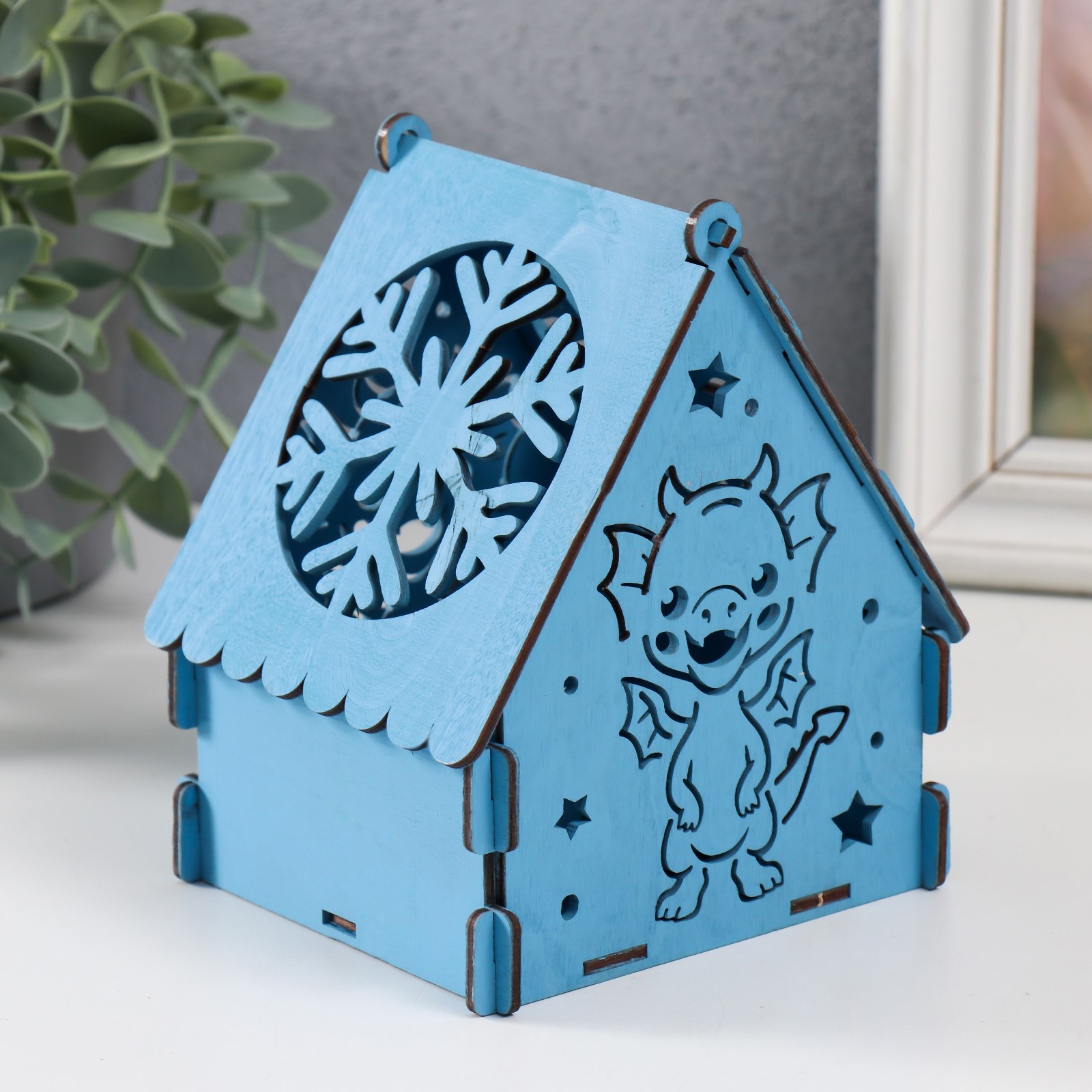 Изображение товара Шкатулка для украшений "Дракоша" синий 12x10x14 см