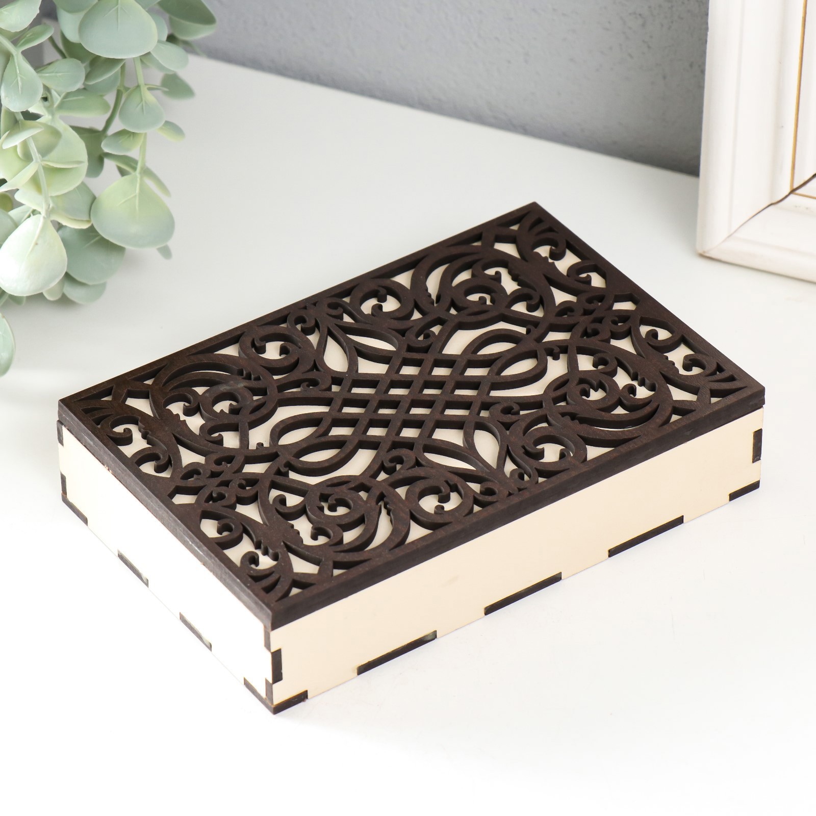 Изображение товара Шкатулка для украшений "Узоры" 15x10x3 см 6